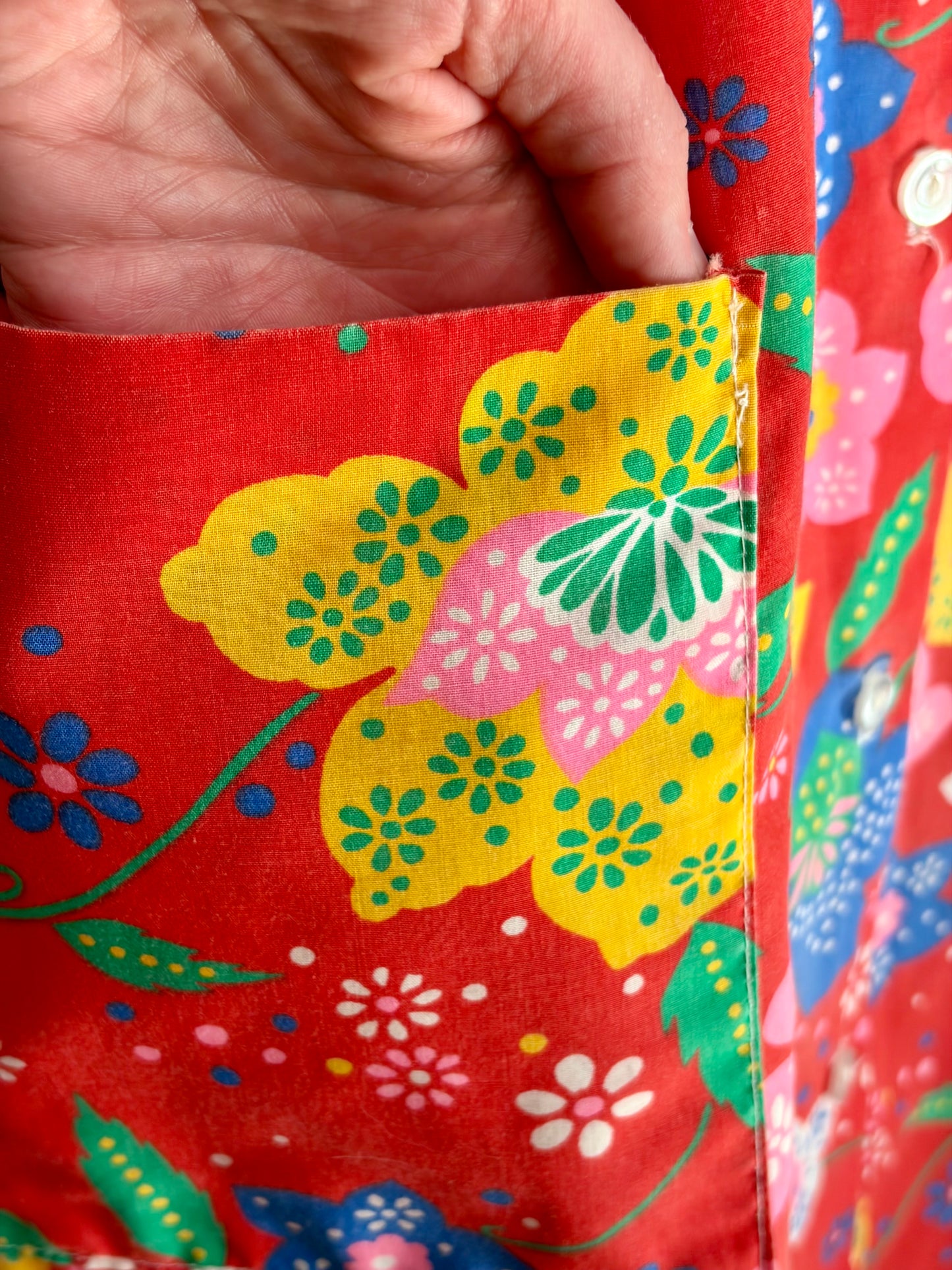 1960s Groovy Cotton Flower Power House Dress