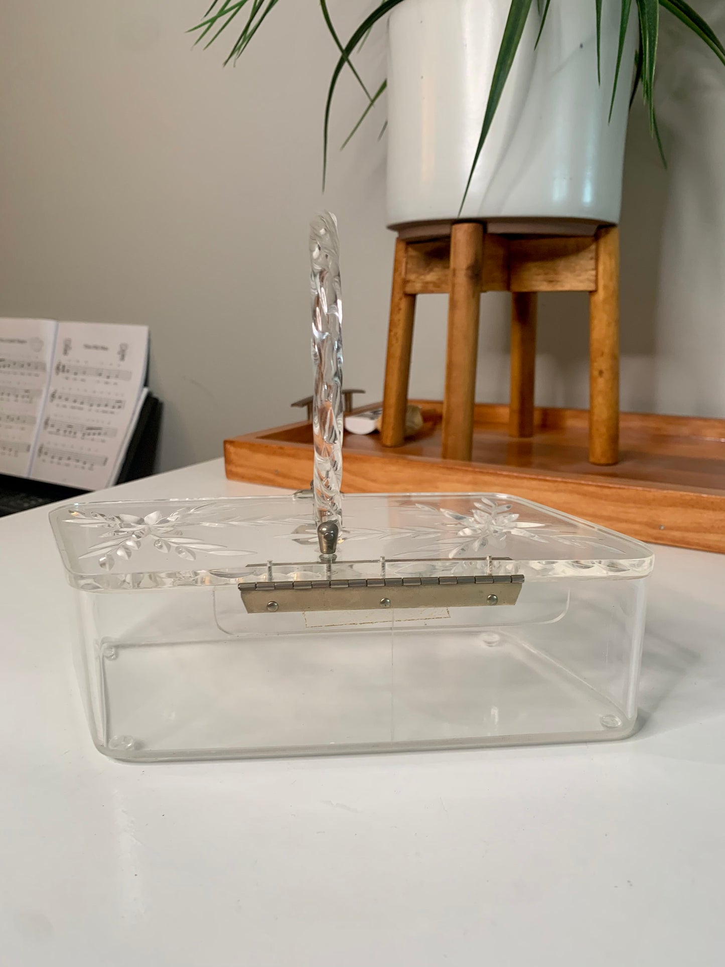 1950s Carved Lucite Handbag