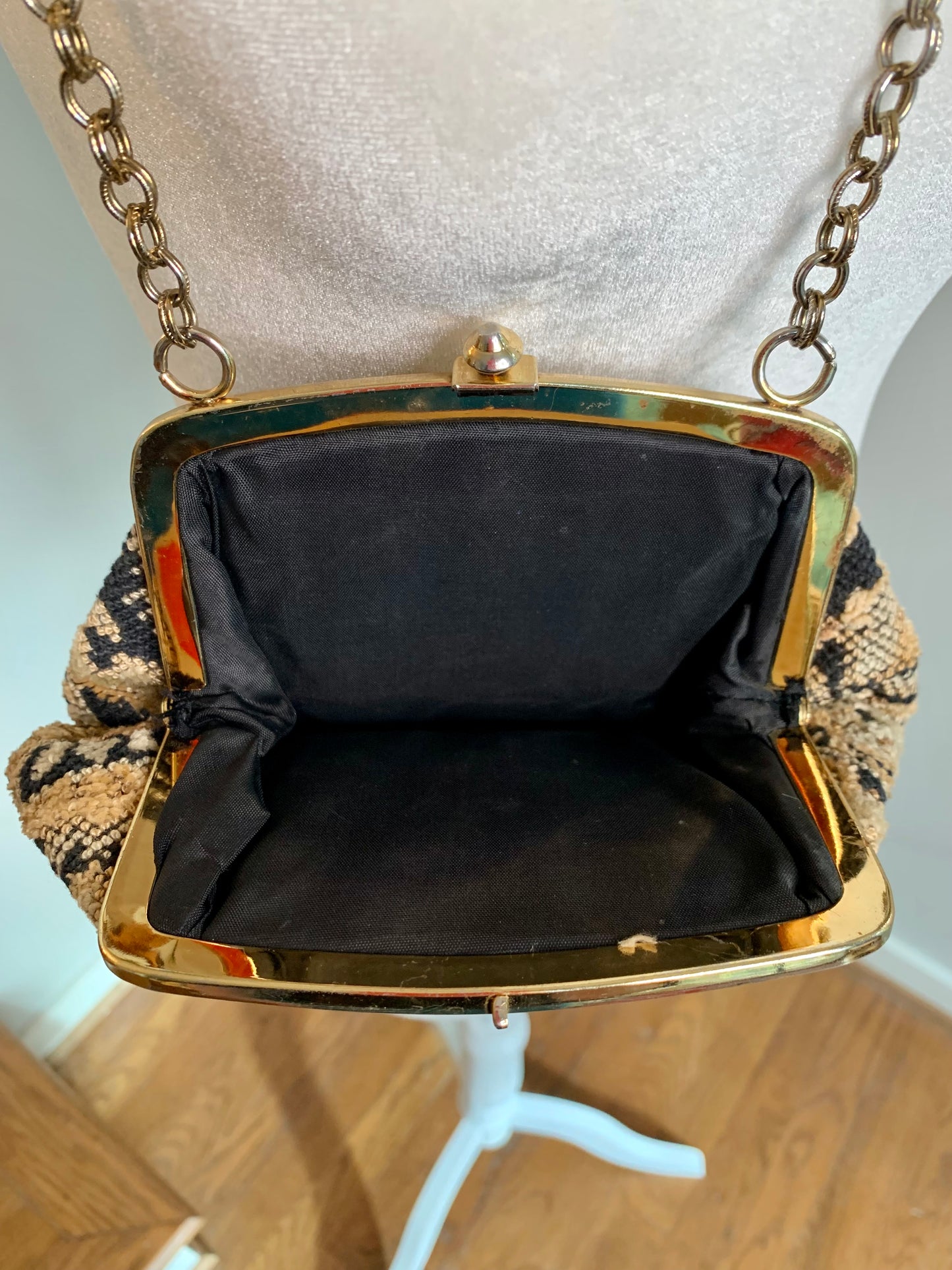 Neutral Tapestry/Chain Purse