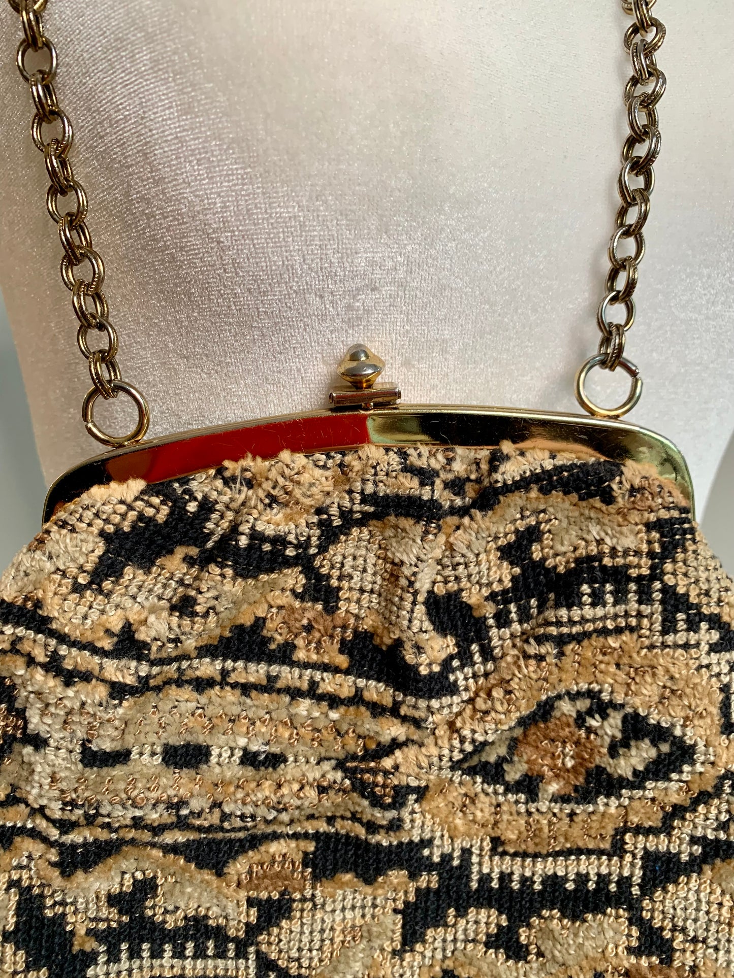 Neutral Tapestry/Chain Purse