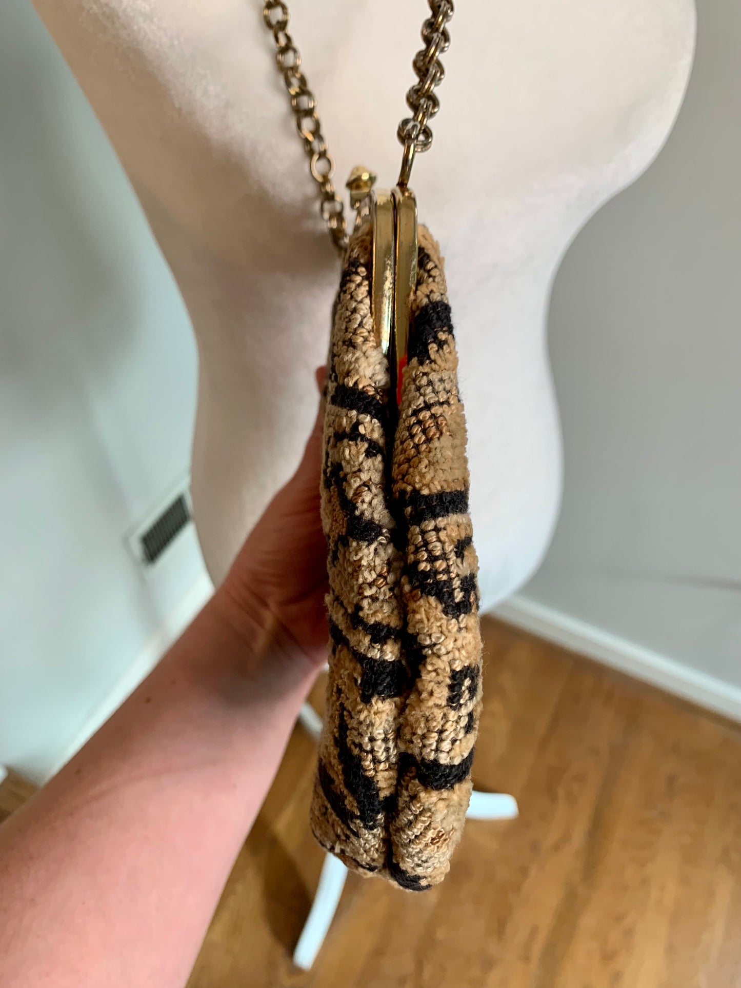 Neutral Tapestry/Chain Purse