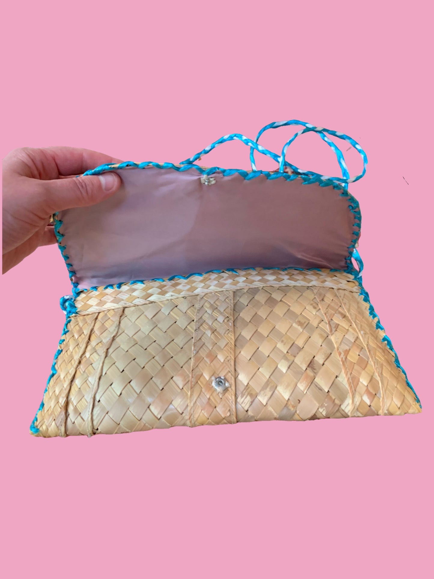 Floral Raffia Clutch