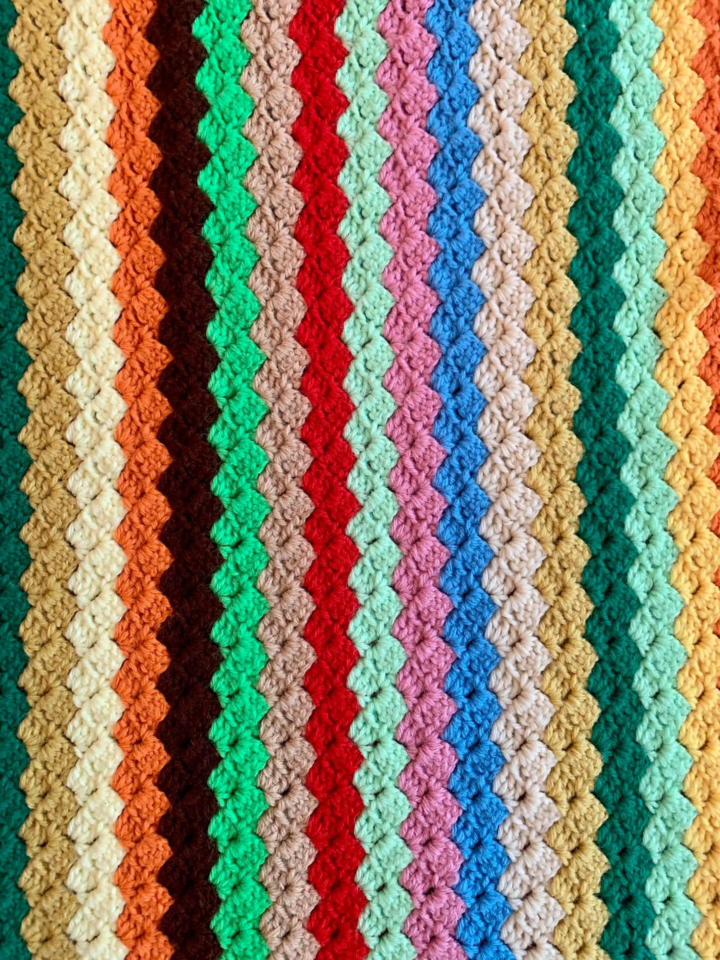 Rainbow Knit Afghan