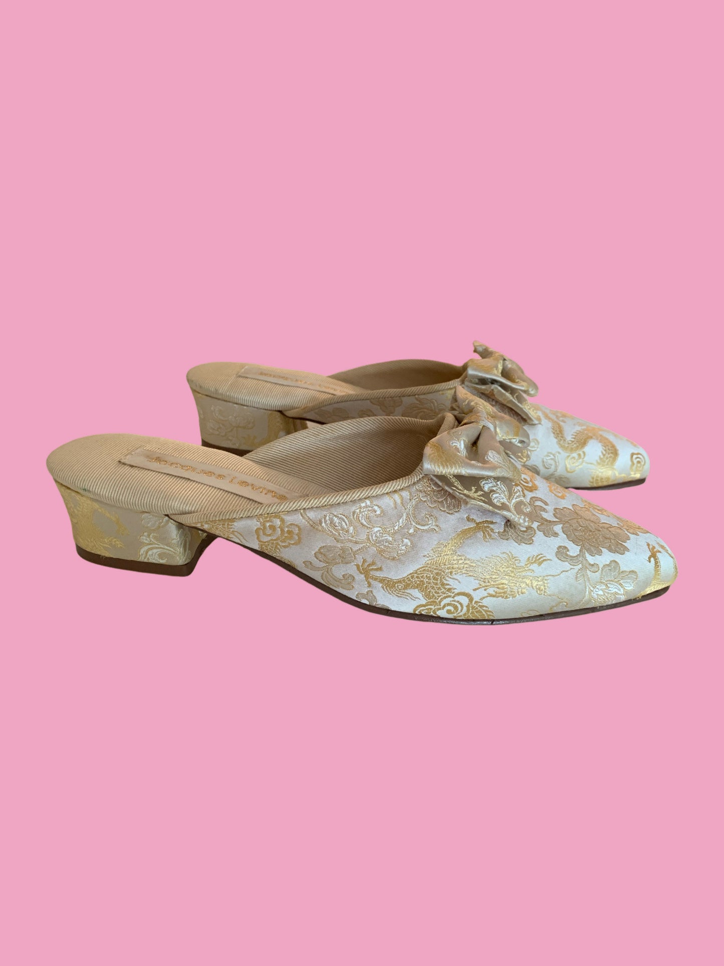 Jacques Levine Silk Slippers