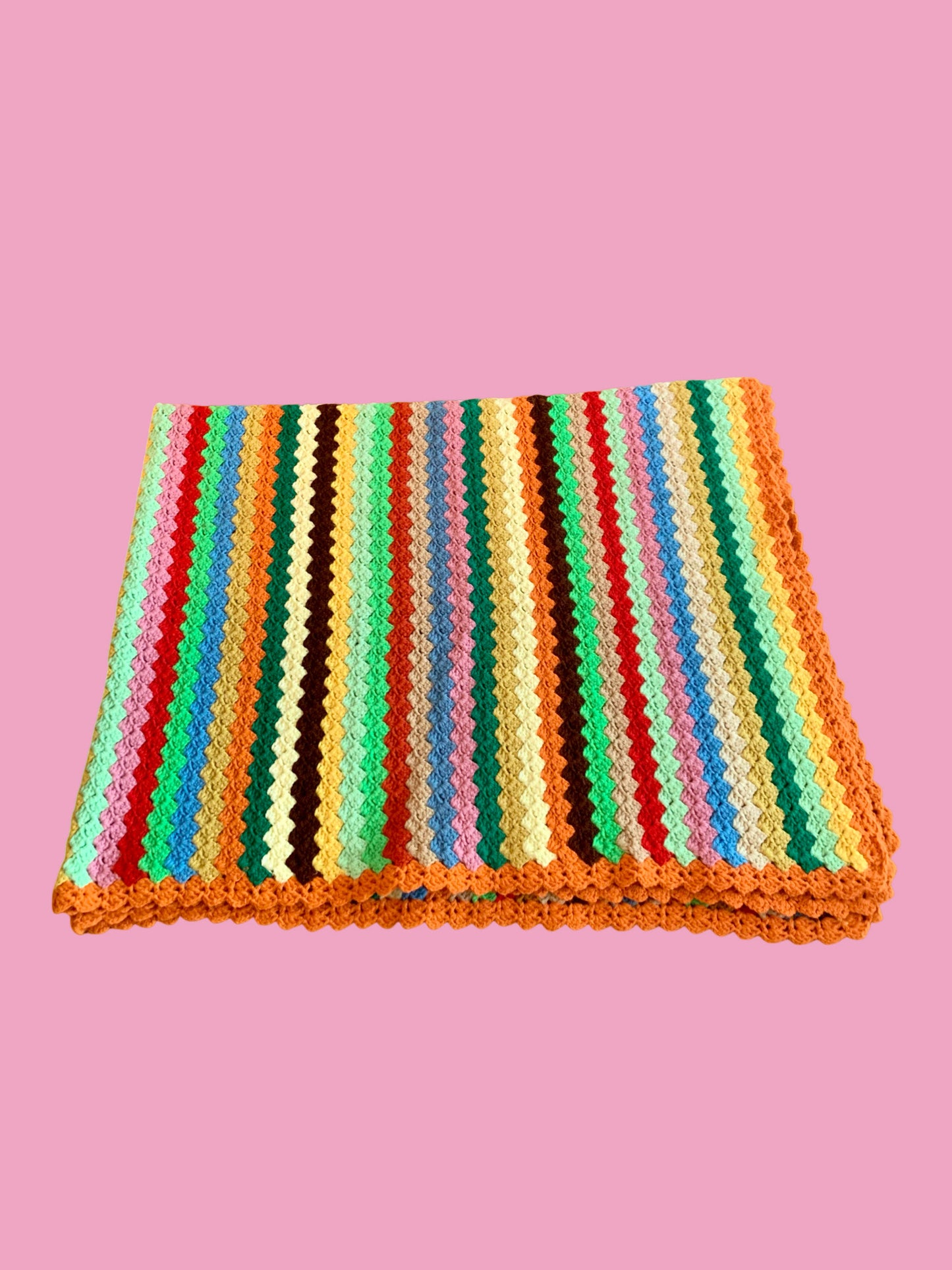 Rainbow Knit Afghan