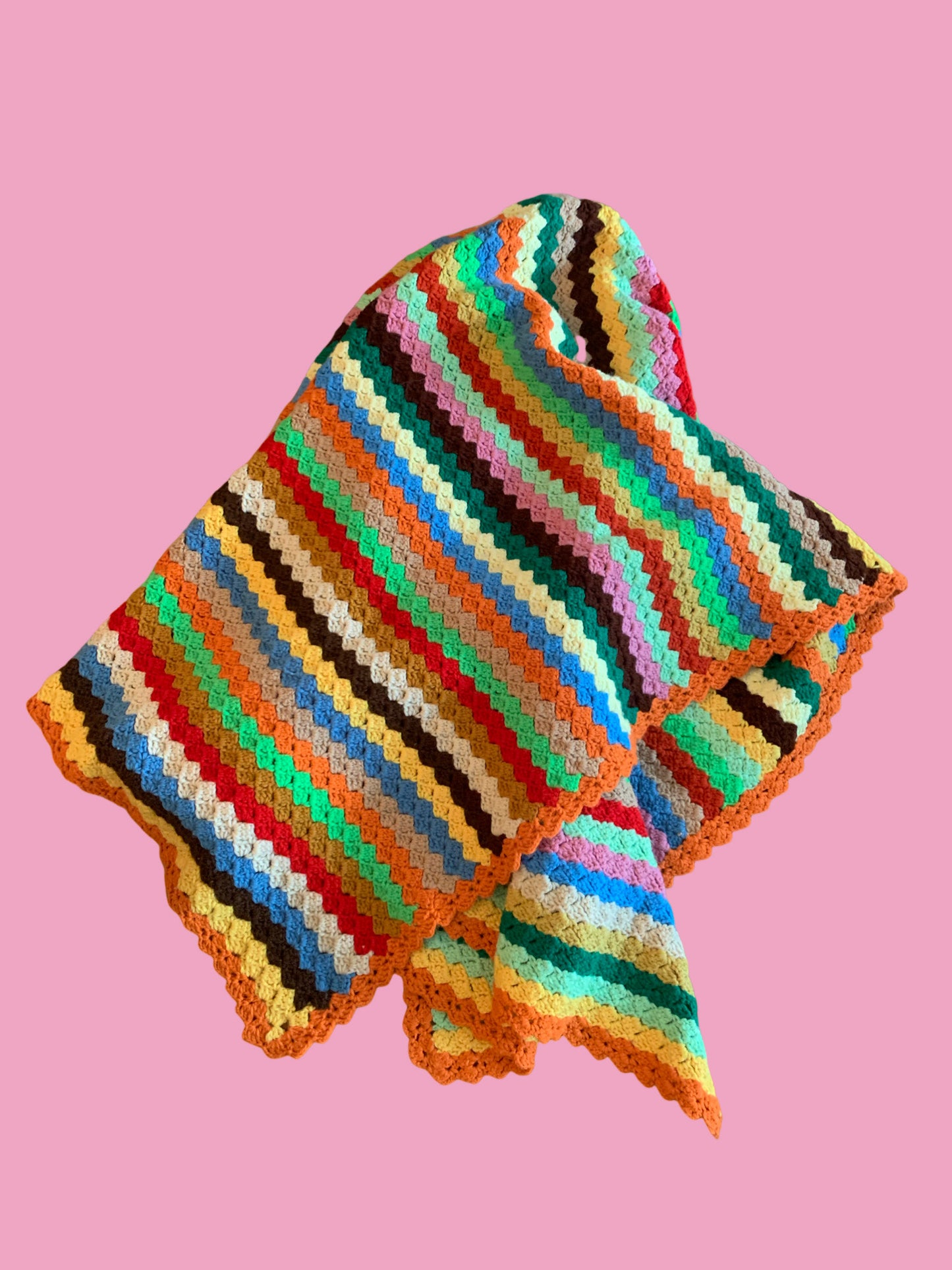 Rainbow Knit Afghan