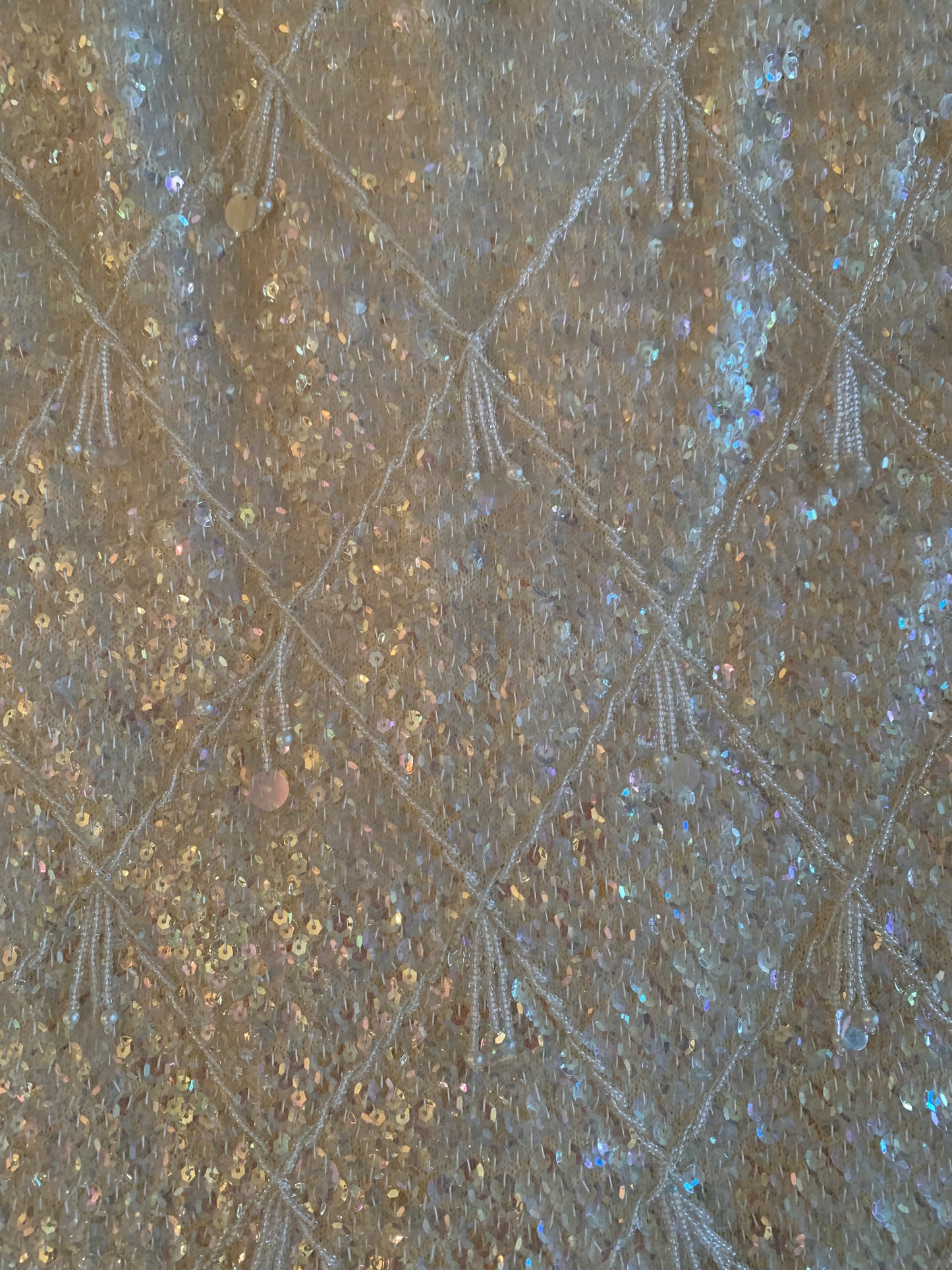 Silk/Knit Beaded Sequined Top