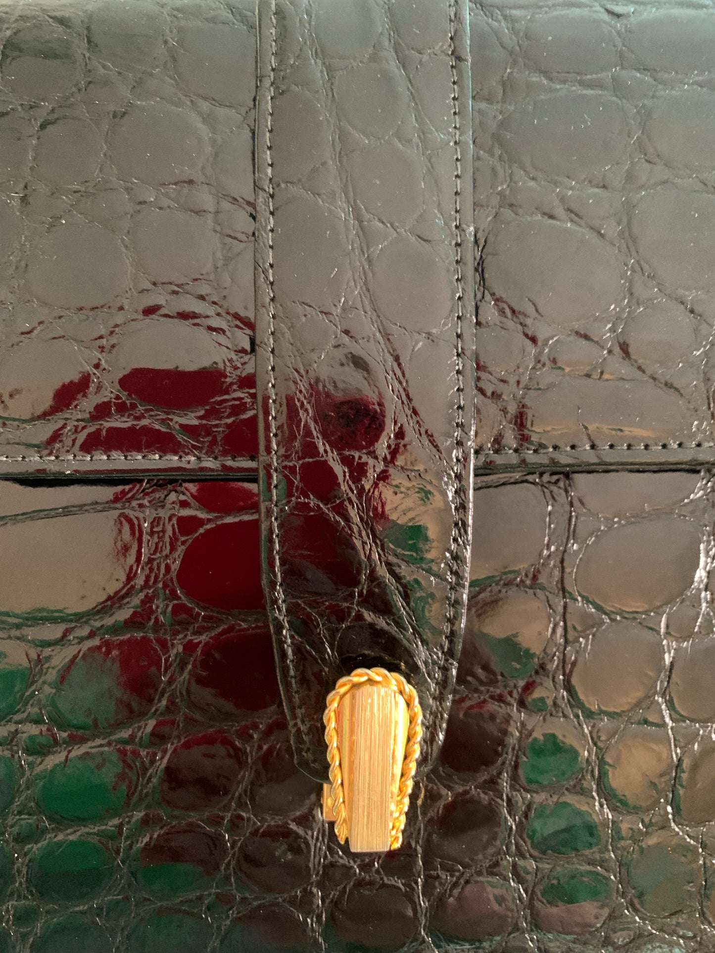 Mid Century Alligator Handbag