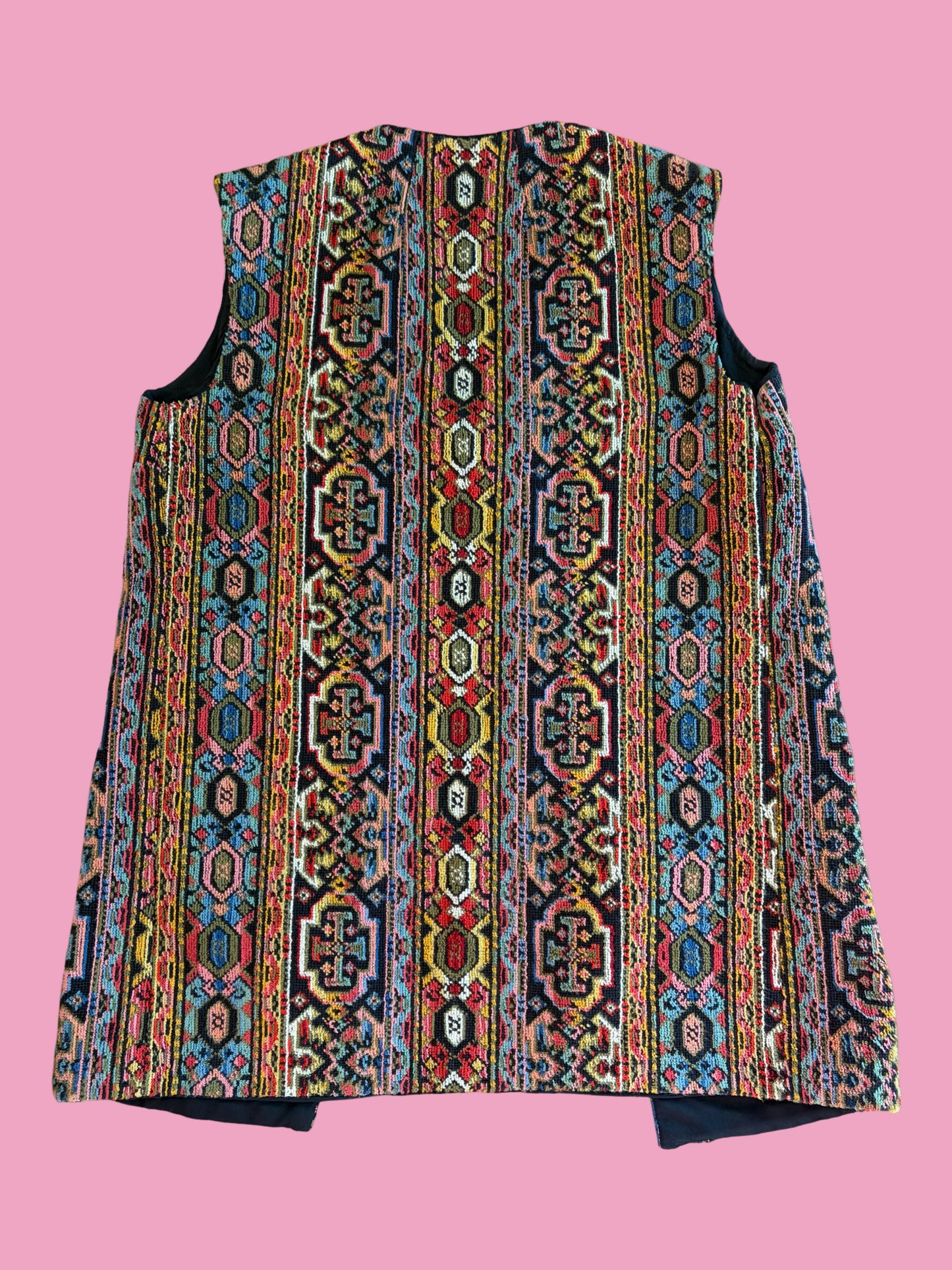 1960s Rainbow Tapestry Boho Vest
