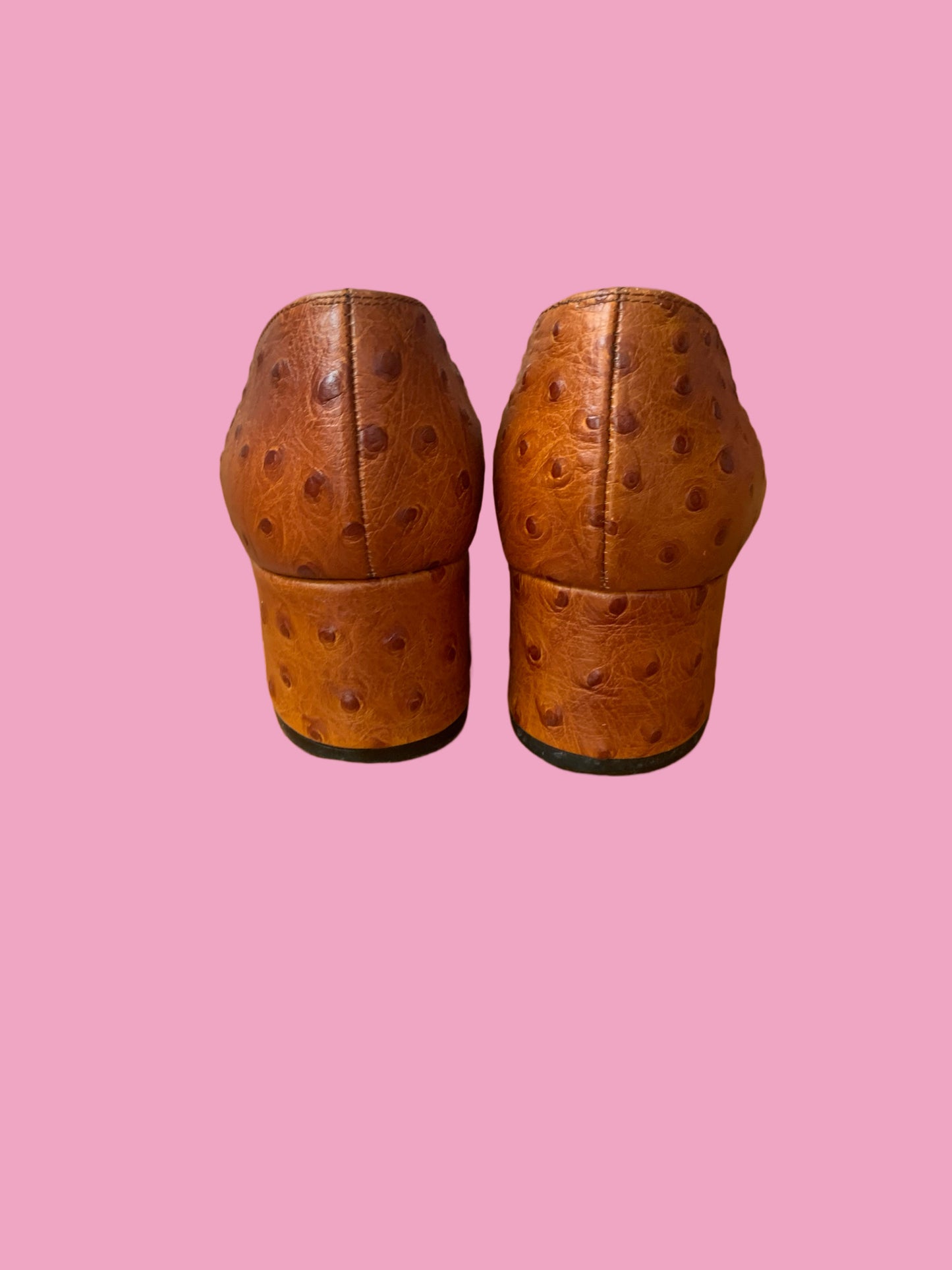 Norma B Ostrich Skin Pumps