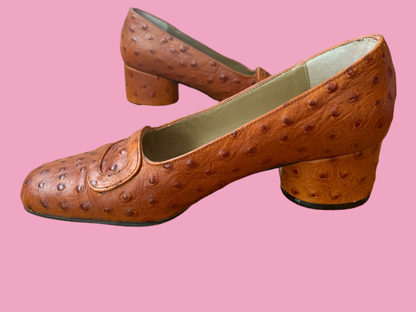 Norma B Ostrich Skin Pumps