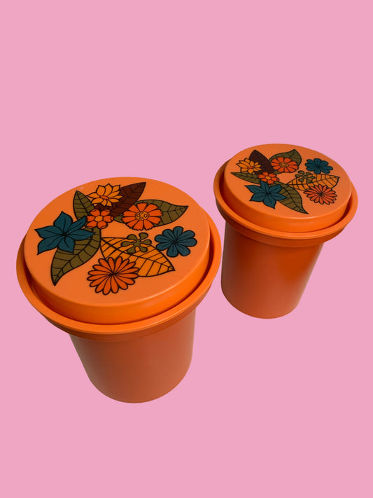 Pair of Retro Rubbermaid Cannisters