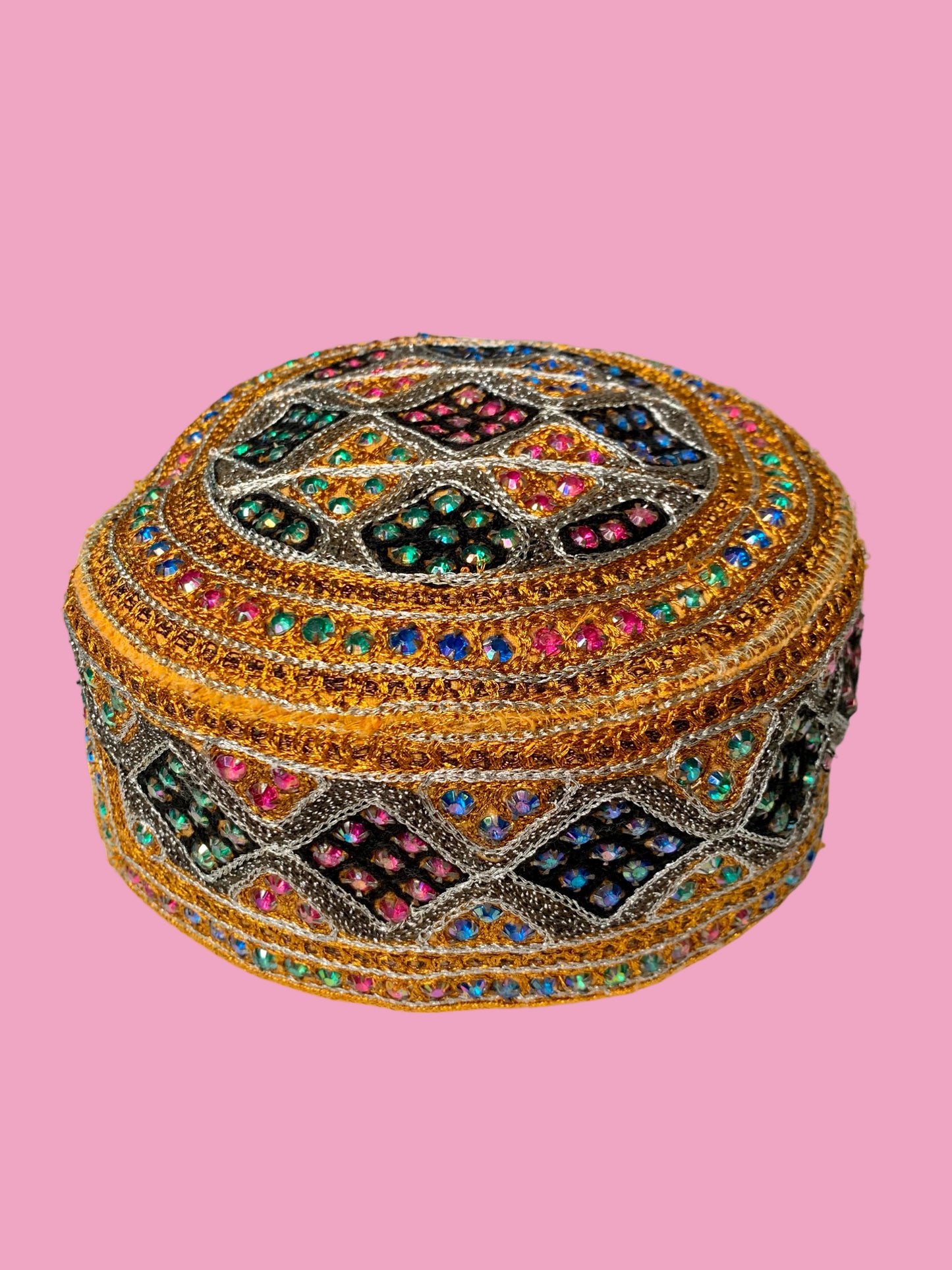1970s Kufi Bejeweled Prayer Hat