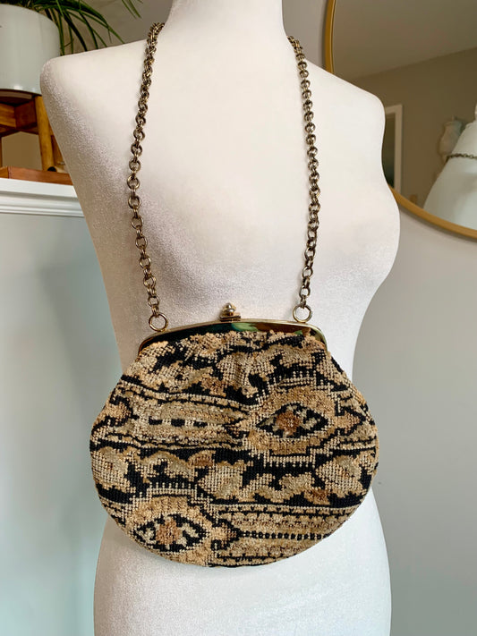 Neutral Tapestry/Chain Purse