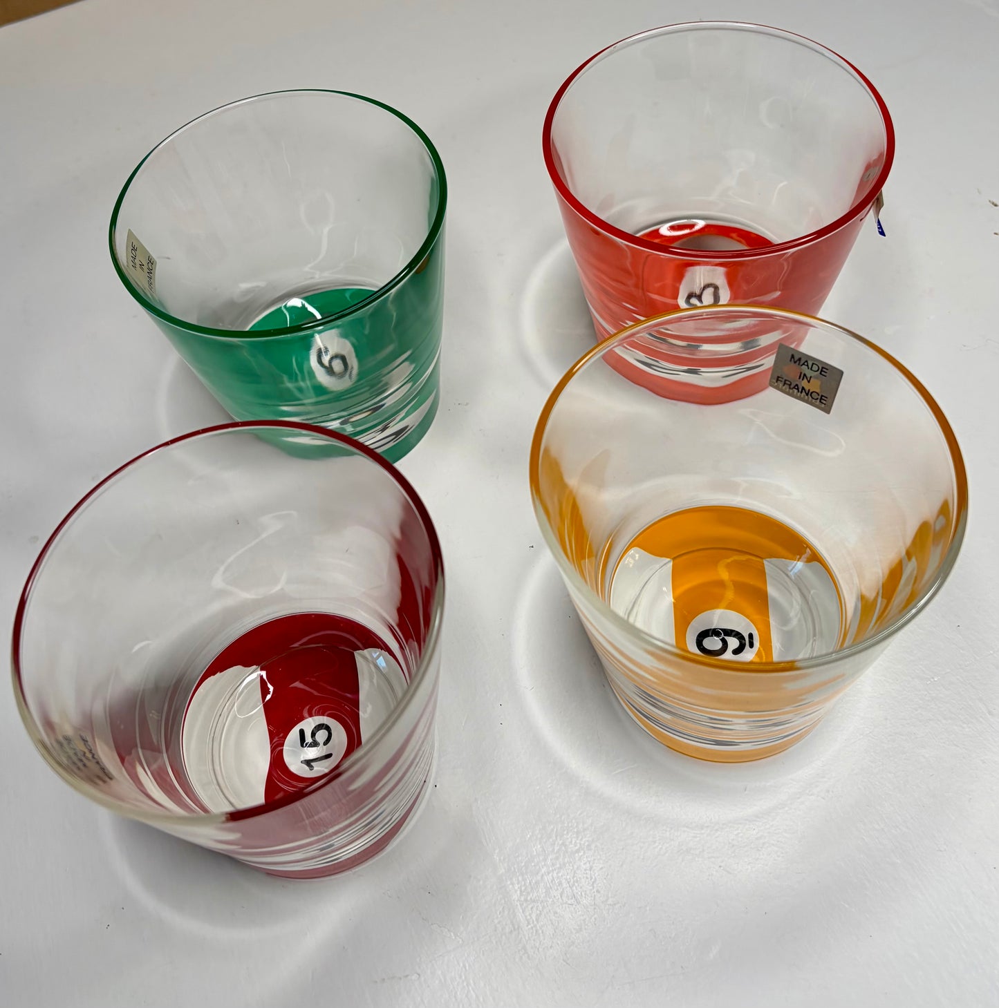 NWT 1980s Set of 4 Luminarc Pool Parlor Low Ball Glasses