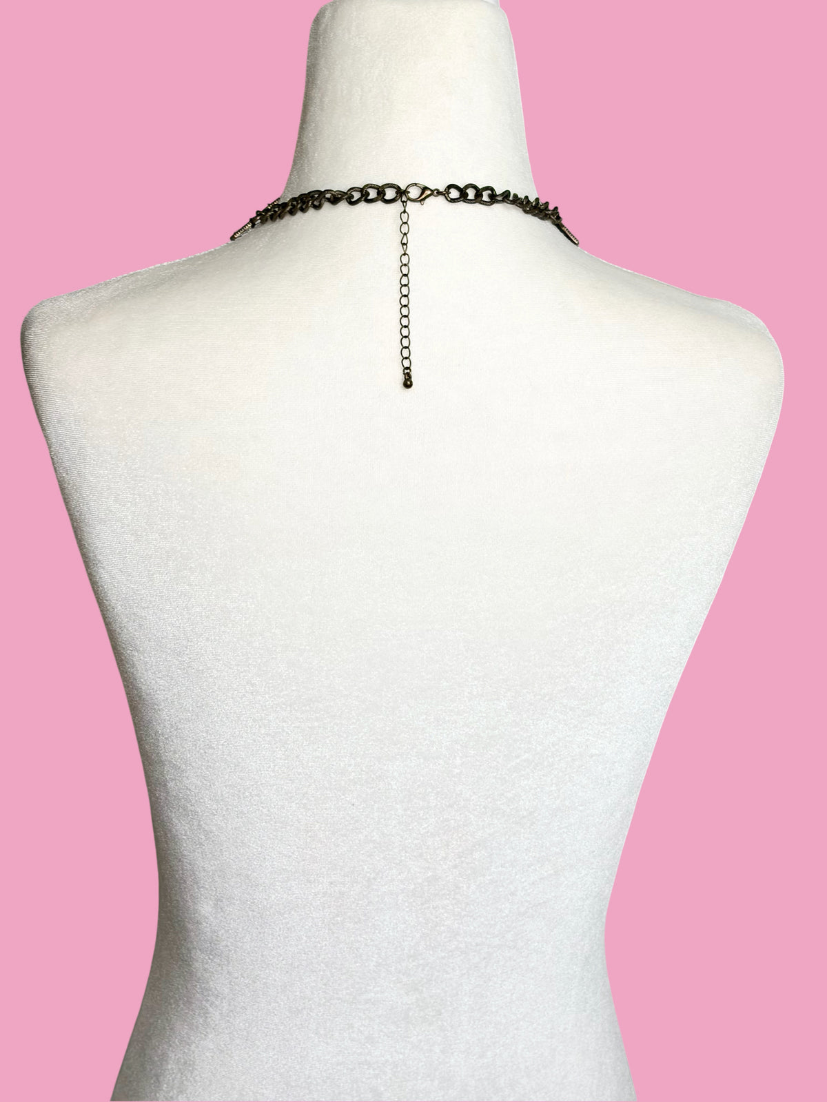 1960s Brass & Faux Turquoise Bib Necklace