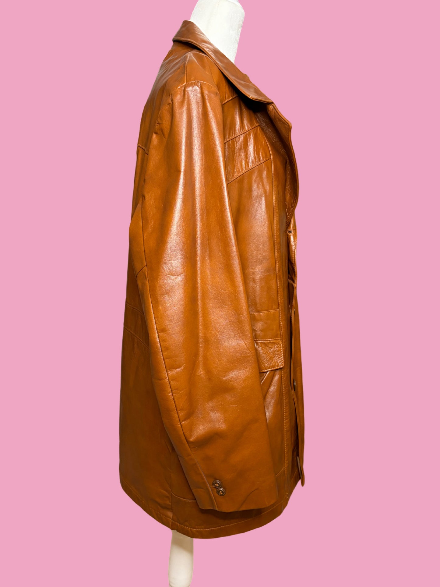 1970s Men’s Caramel Leather Jacket