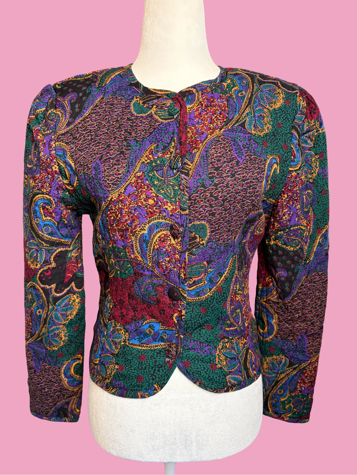 1980s Quilted Floral Jacket by Garland