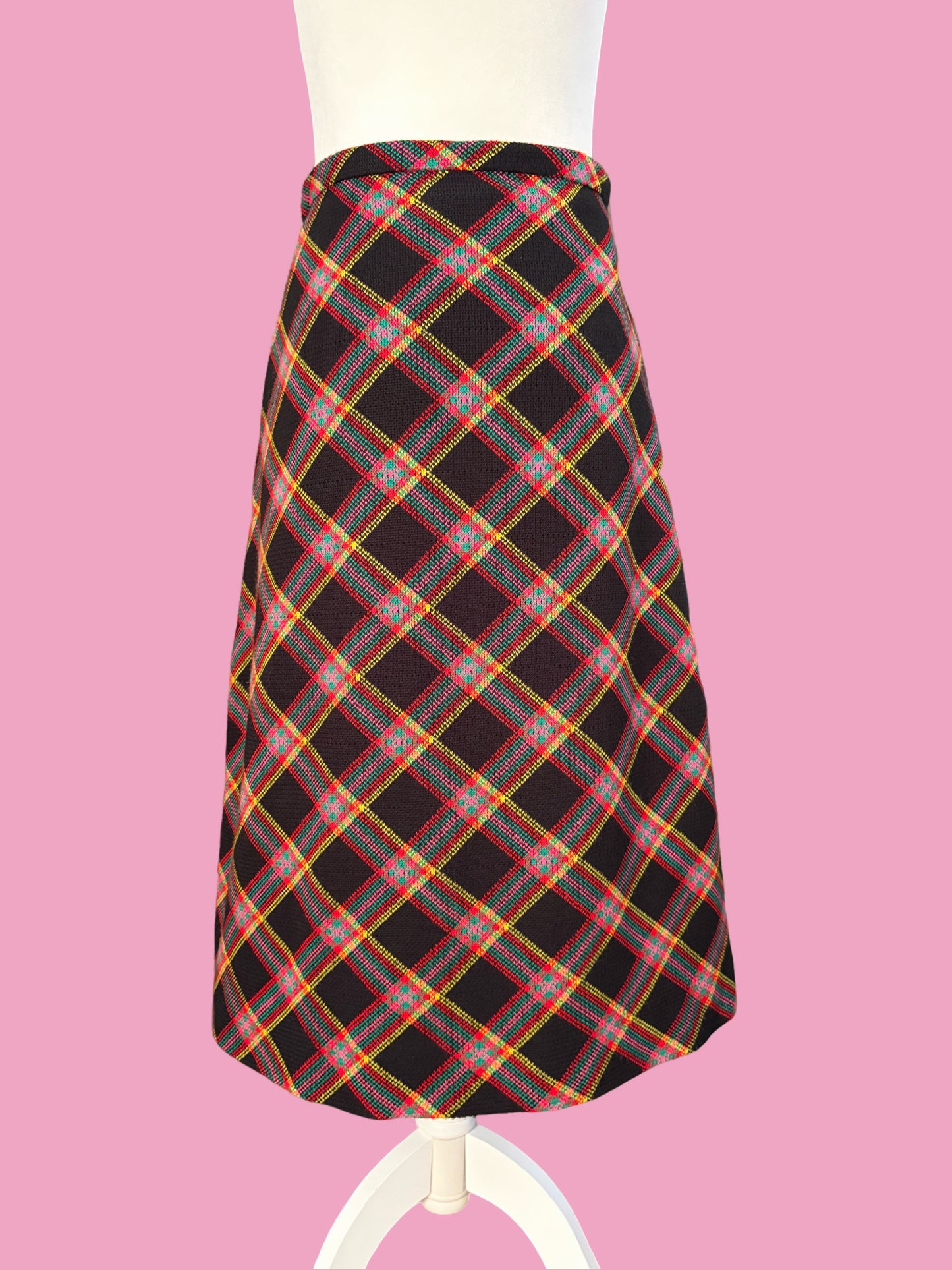 1970s Tweed A Line Midi Skirt