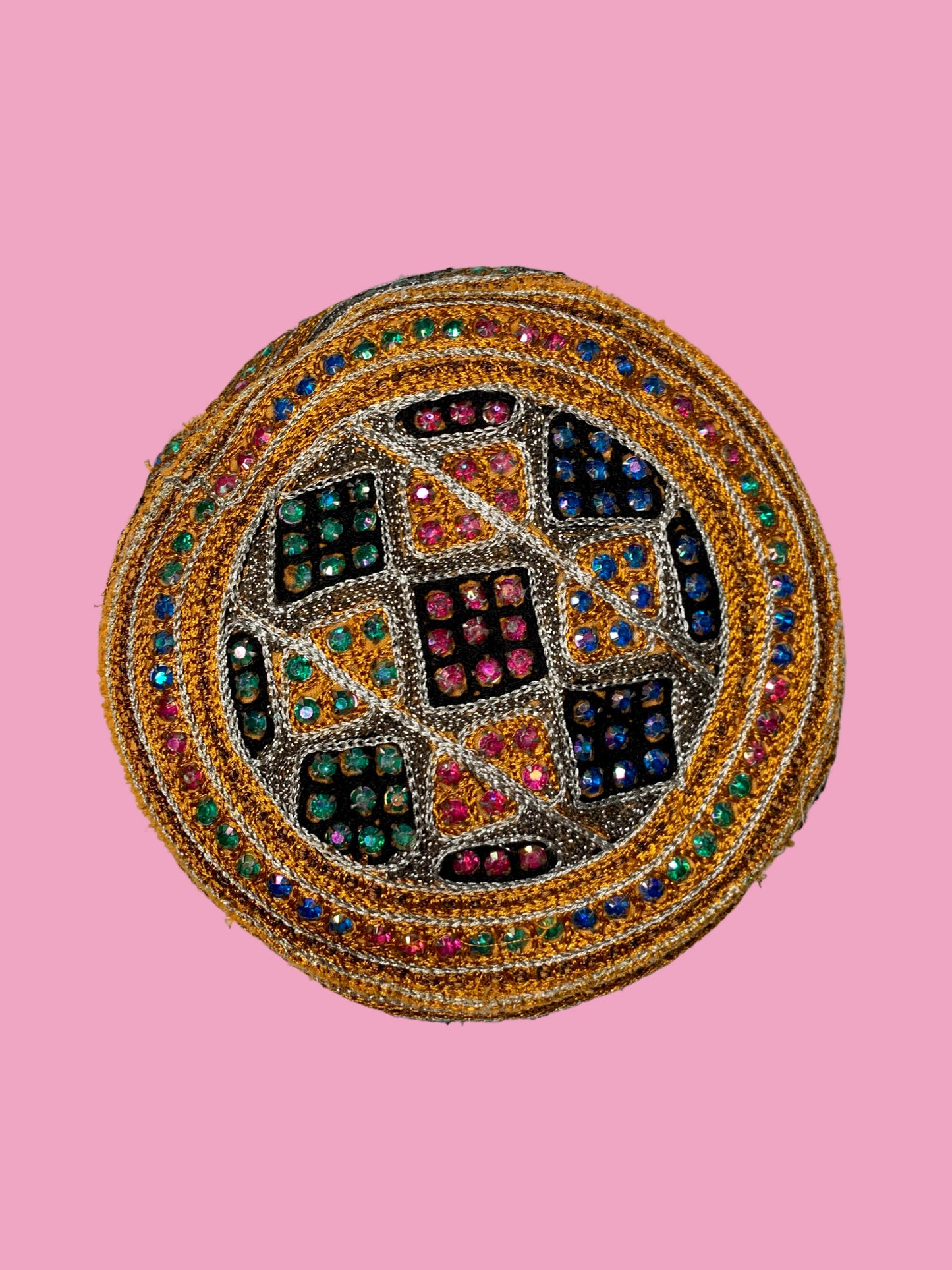 1970s Kufi Bejeweled Prayer Hat