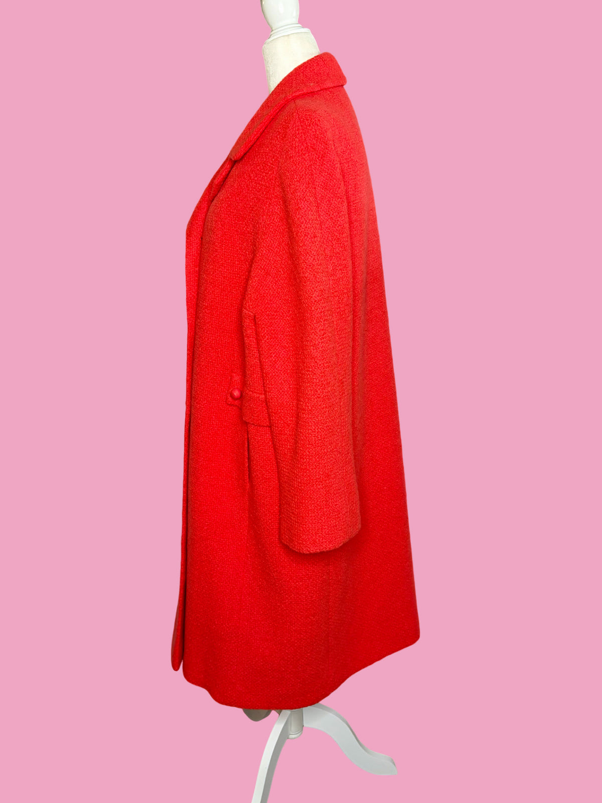 1960s Salmon Pink Mod Wool Coat