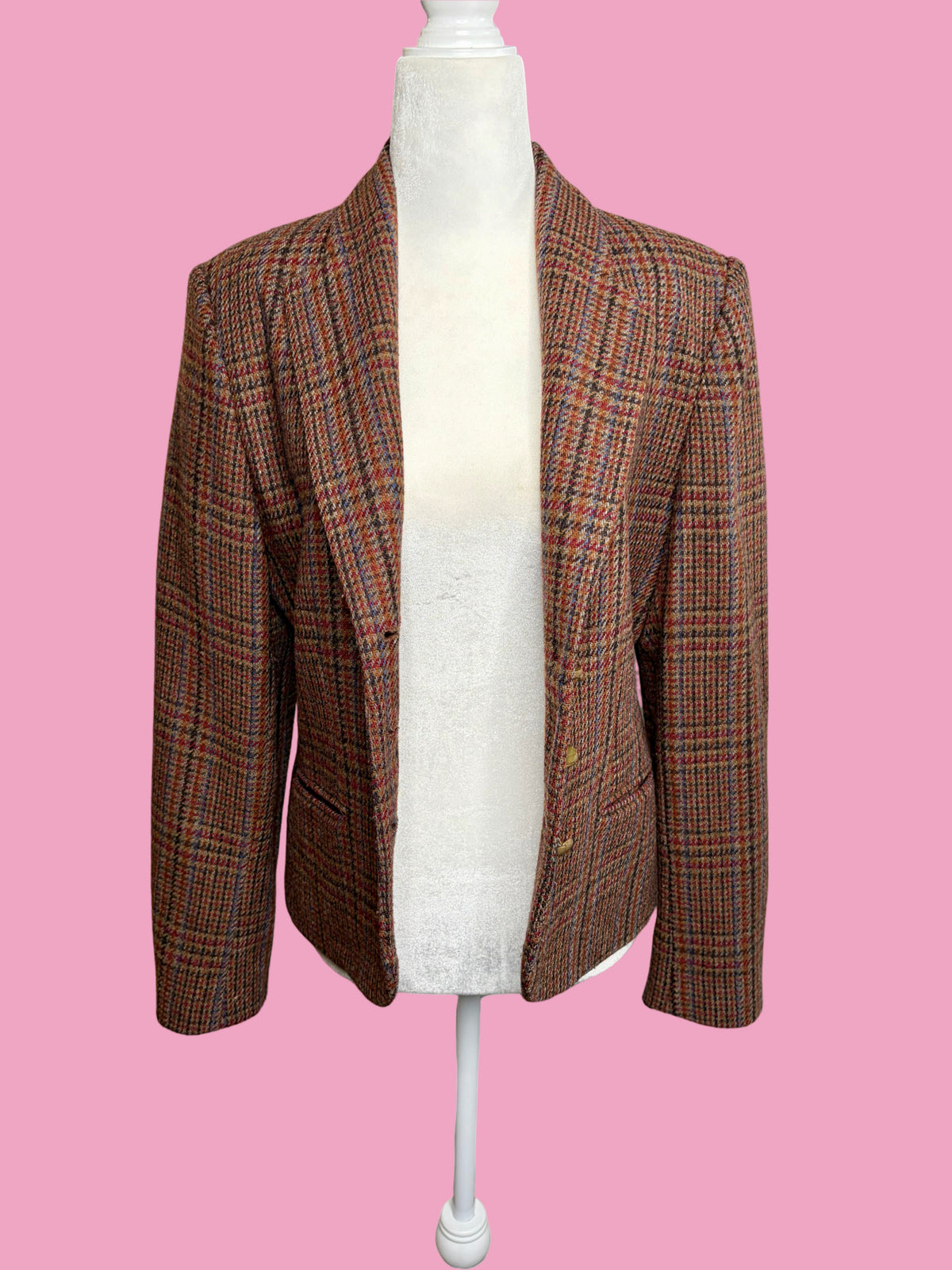1980s Plaid Wool Blazer by Sasson