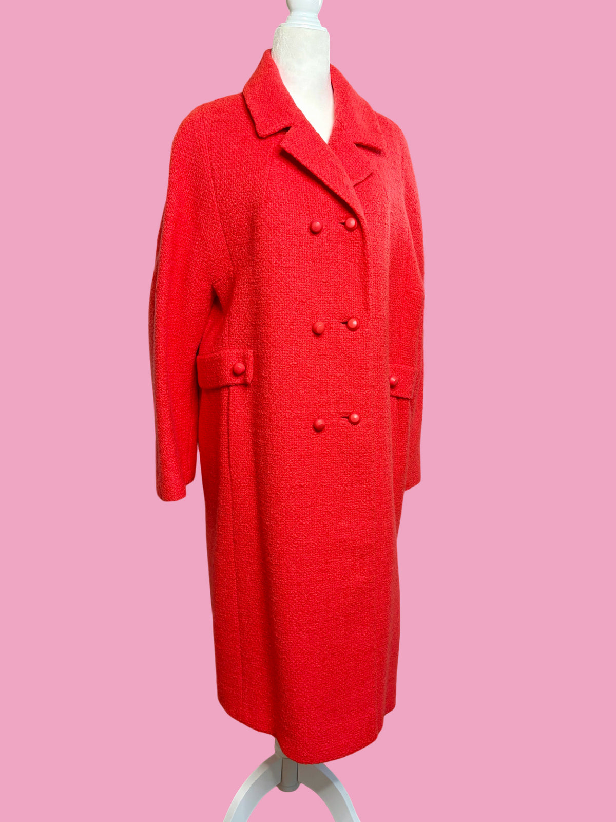1960s Salmon Pink Mod Wool Coat