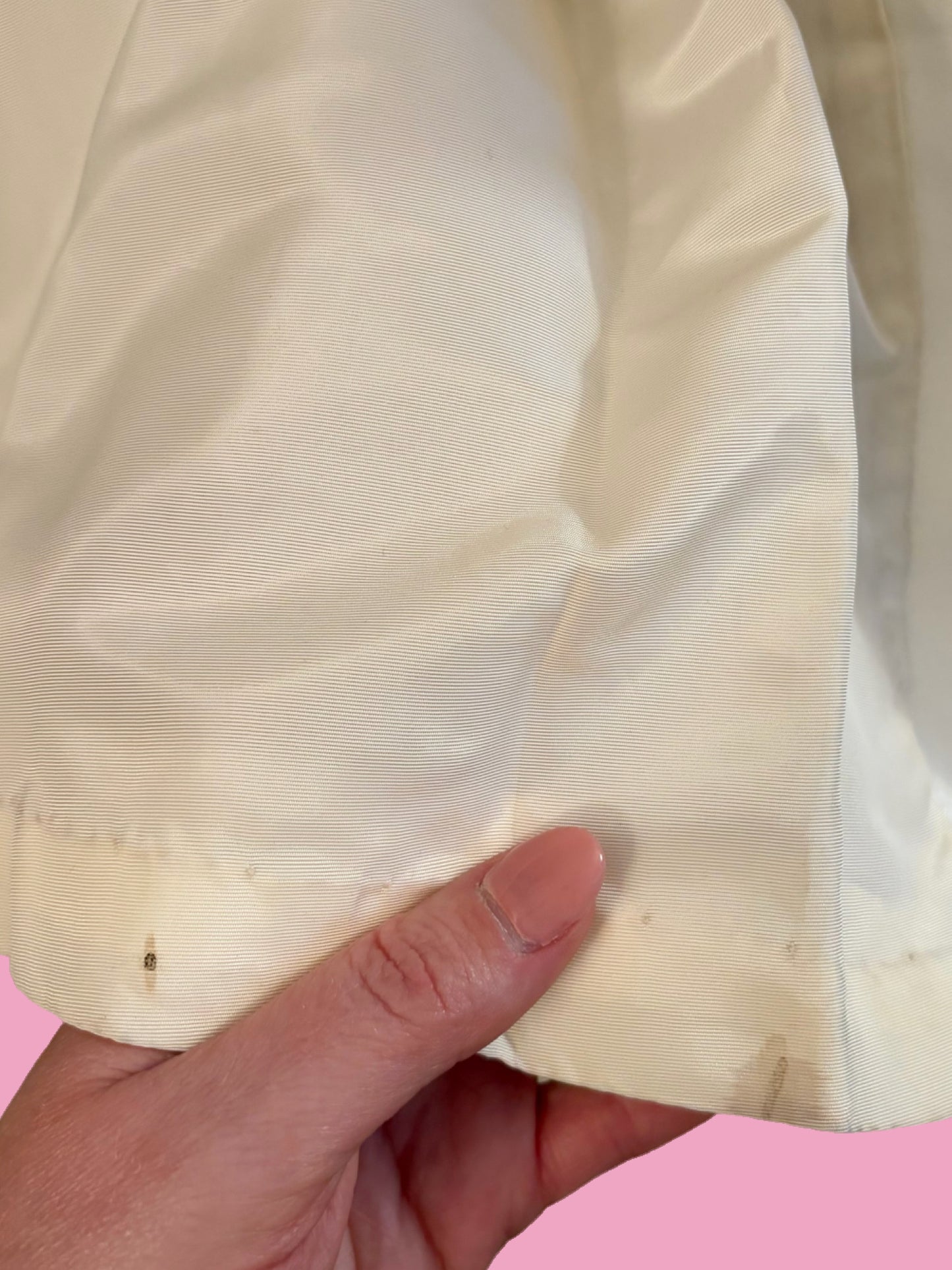 1970s White Leather Trench w/ Faux Fur Collar