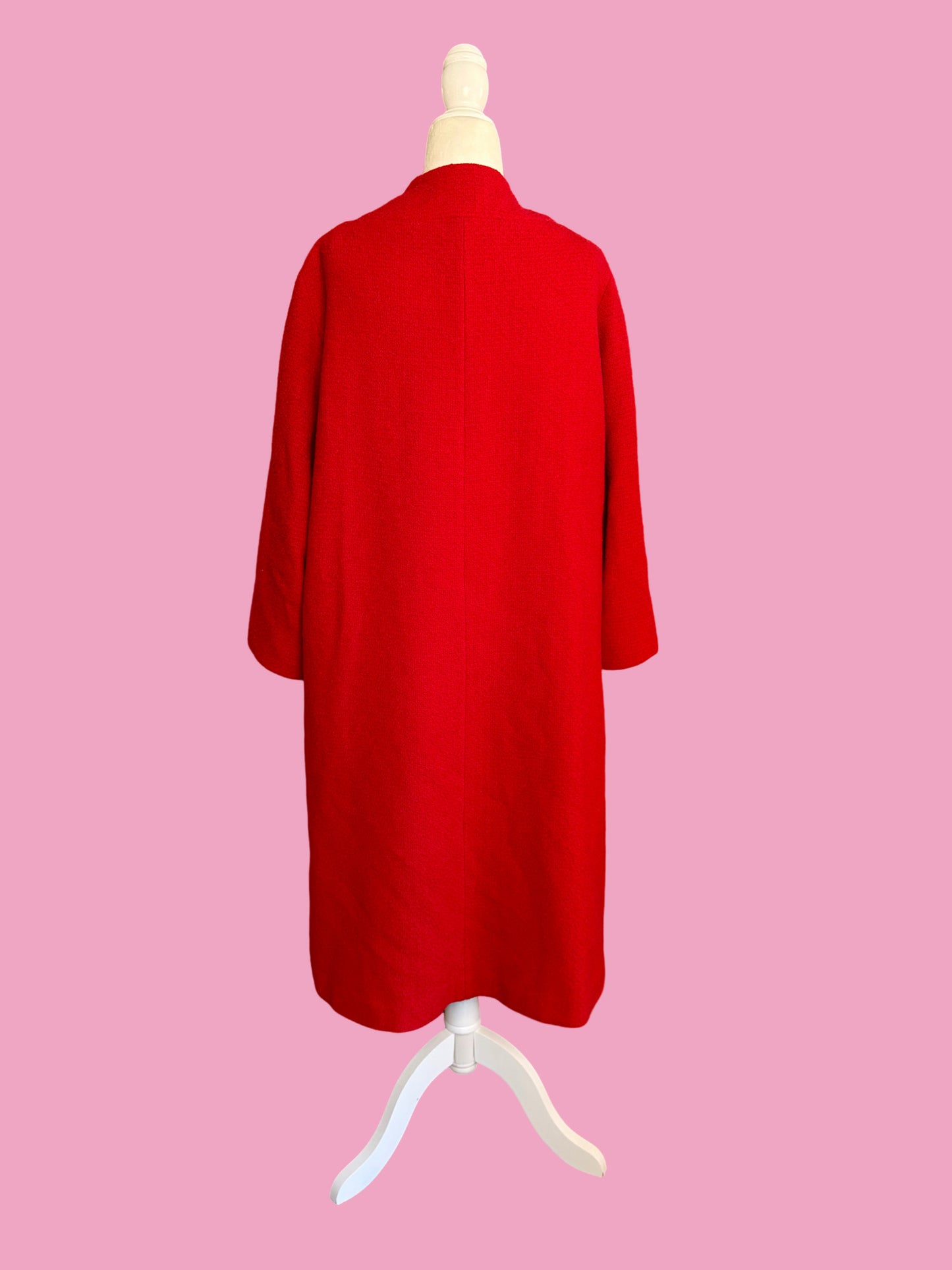 1950s Red Wool/Rhinestone Swing Coat