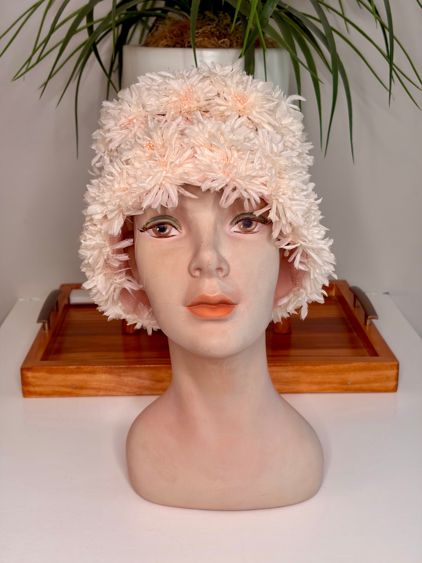 1960s Light Pink Flower Bucket Hat