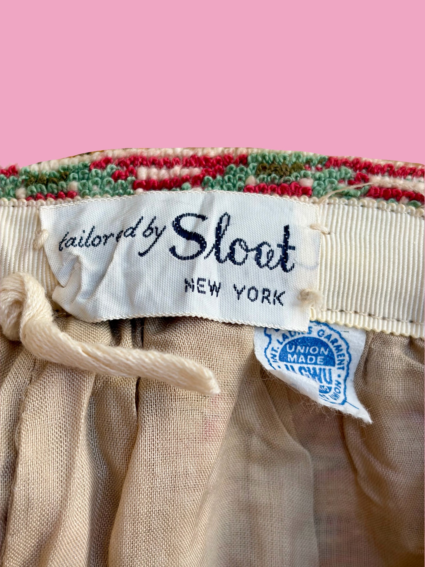 1960s Groovy Rainbow Needlepoint Maxi Skirt by Sloat New York
