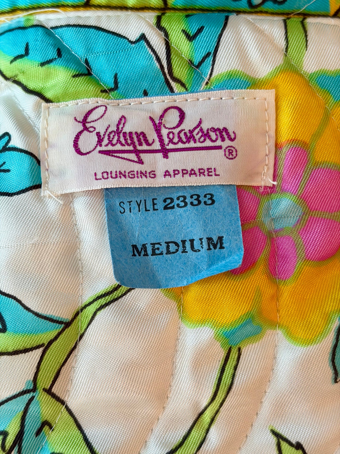 1960s Retro Quilted Robe Duster by Evelyn Pearson