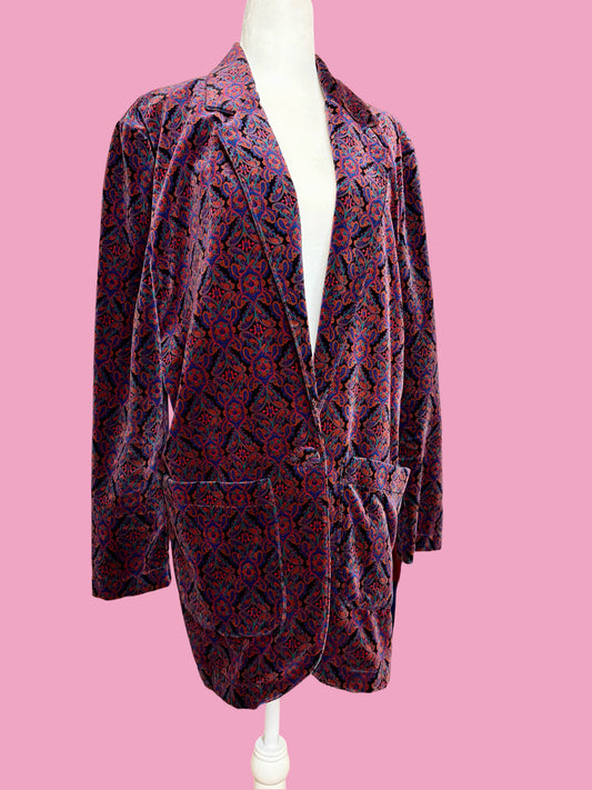 1990s Jewel Toned Tapered Blazer by Britches