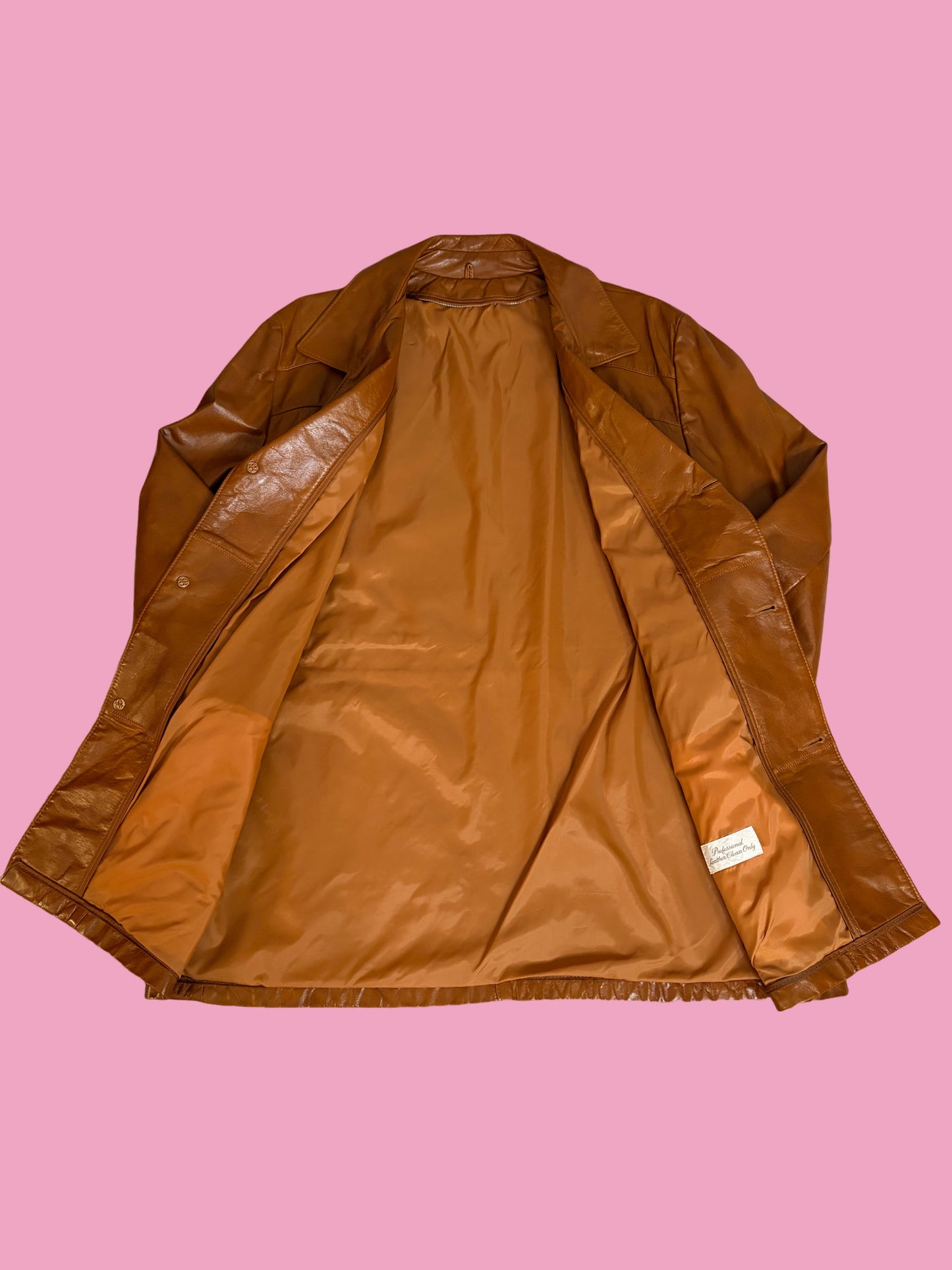 1970s Men’s Caramel Leather Jacket