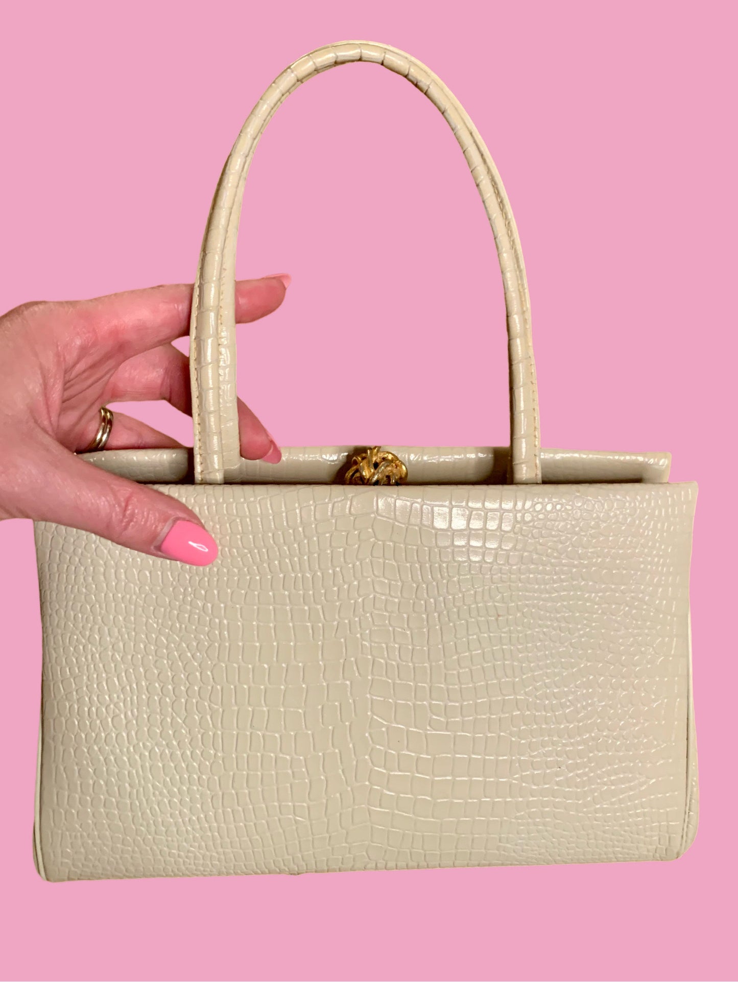 Ivory Croc Handbag