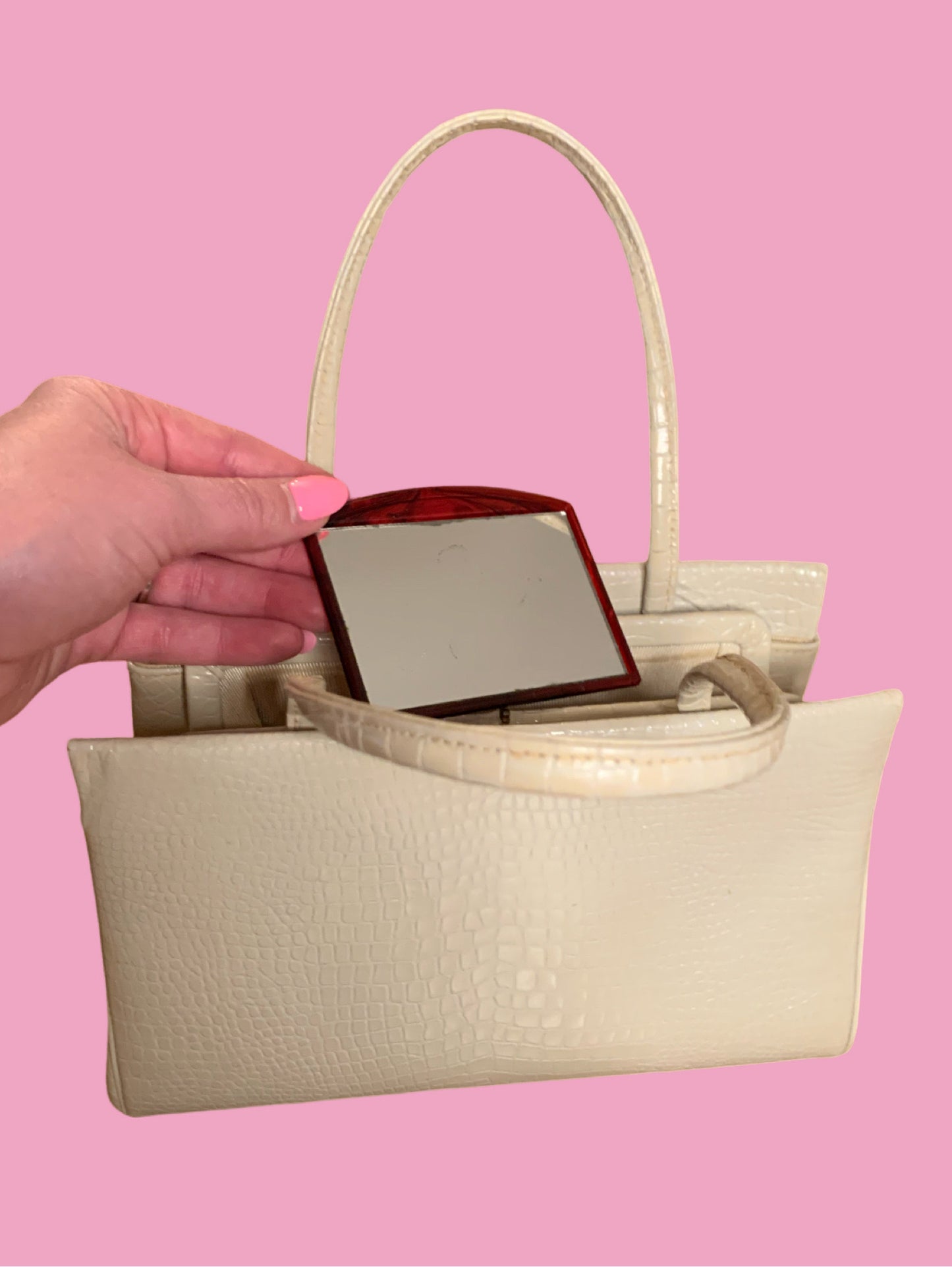 Ivory Croc Handbag