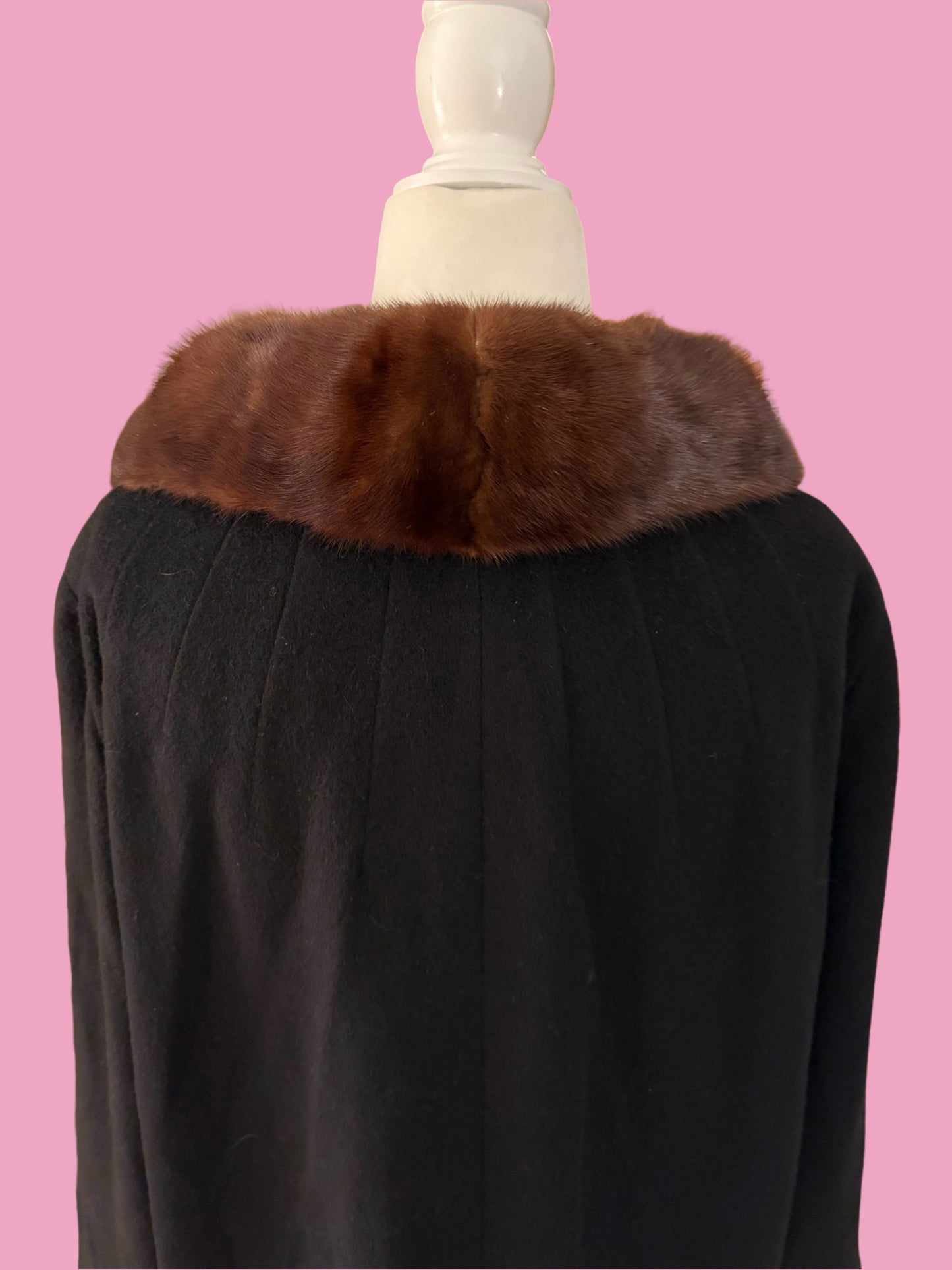 1950s Cashmere Coat with Mink Collar