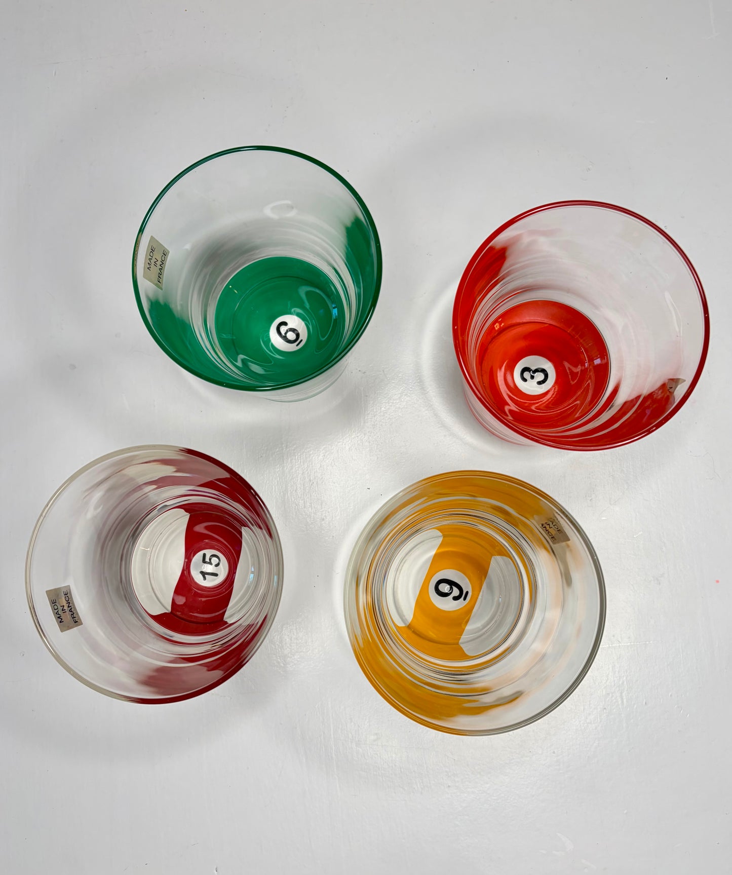 NWT 1980s Set of 4 Luminarc Pool Parlor Low Ball Glasses