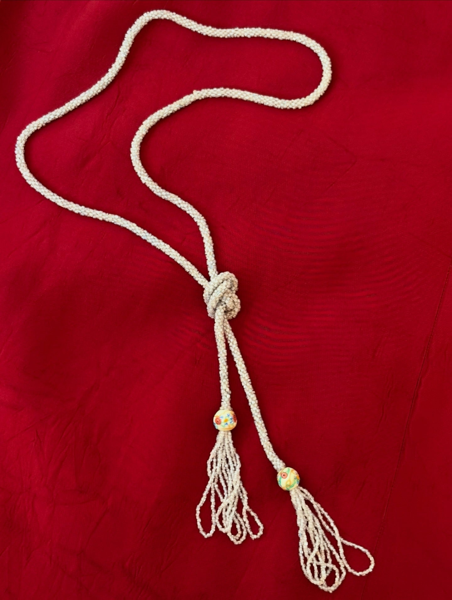 Antique 1920s Seed & Venetian Bead Sautoir Art Deco Necklace