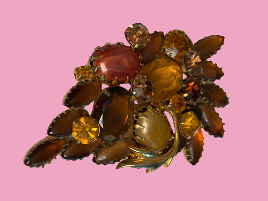 Mid Century Autumn Cluster Brooch