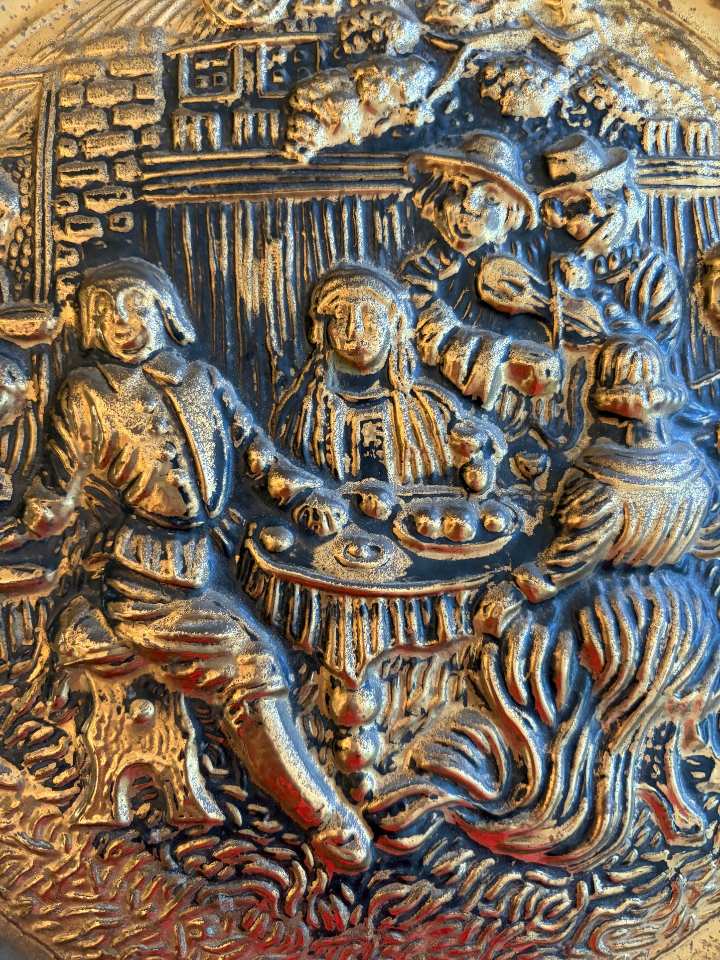 Pair of 1950s Mid Century Brass Wall Plates