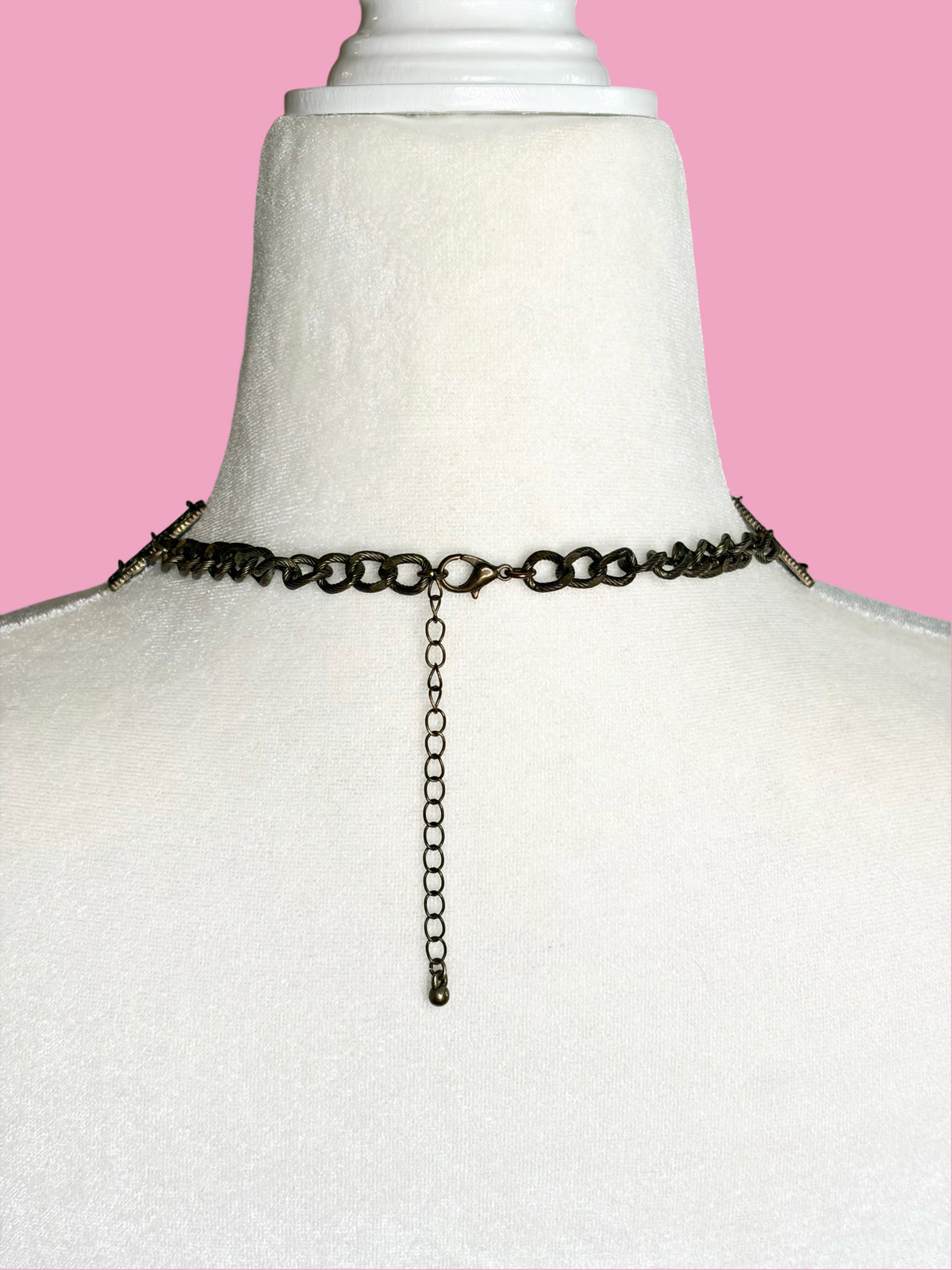 1960s Brass & Faux Turquoise Bib Necklace