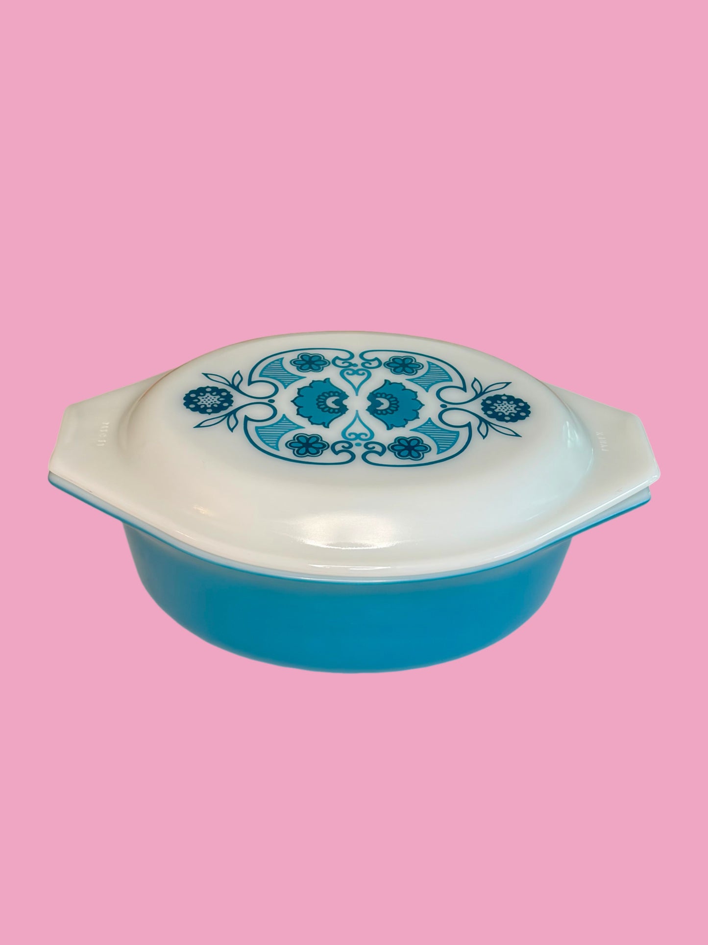 1969 Horizon Blue Pyrex Oval Casserole Disb