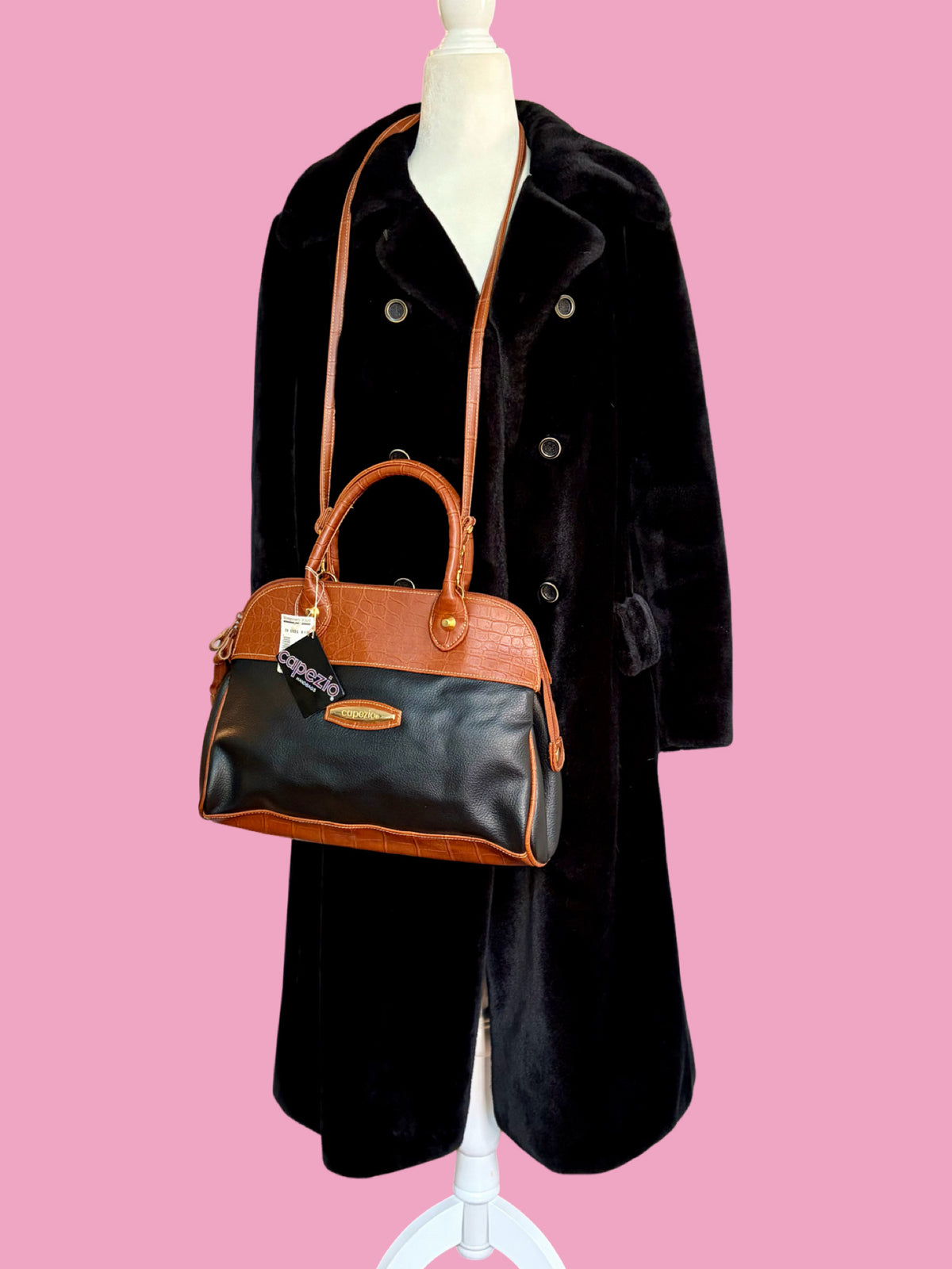 1970s Classic Double Breasted Faux Fur Coat by Borgazia