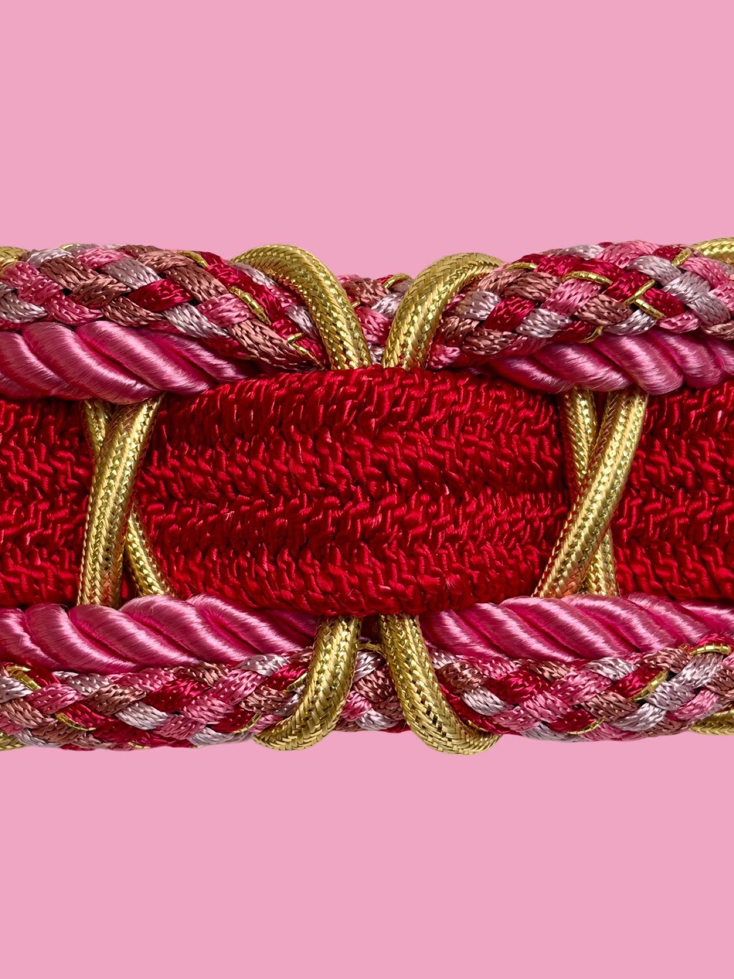 1980s Pink/Red Braided Cord Rope Belt