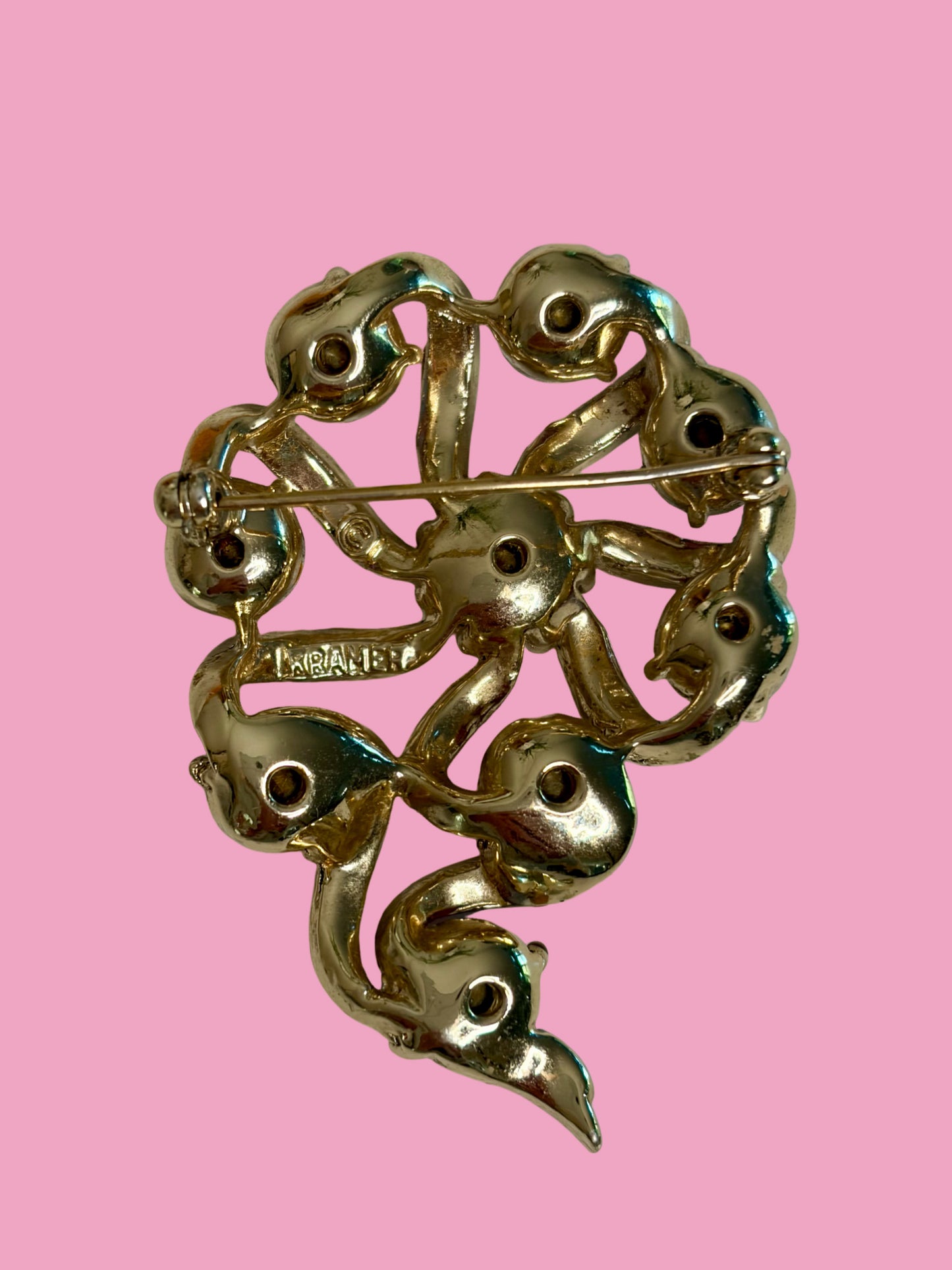 1960s Kramer Red AB Crystal Brooch