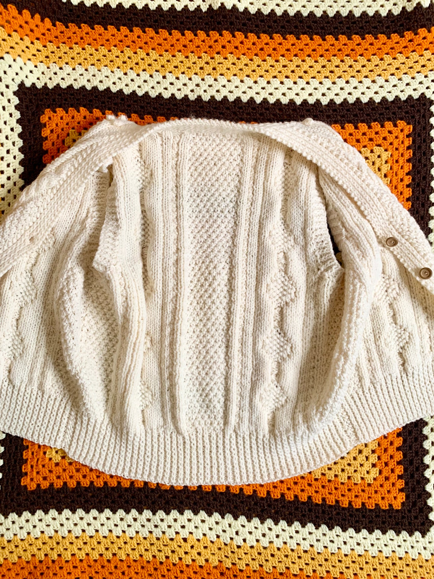 70s Cream Knit Vest