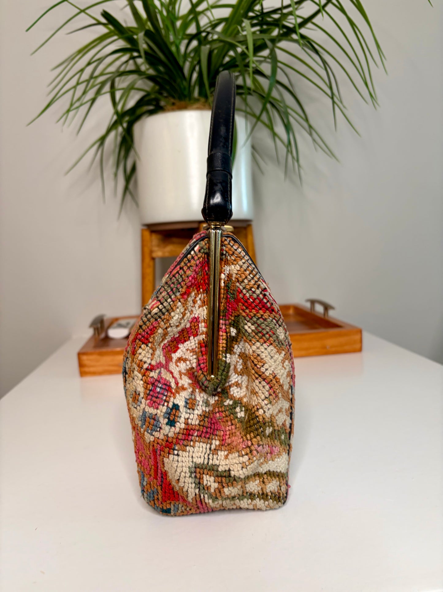 1960s Tapestry Carpet Handbag