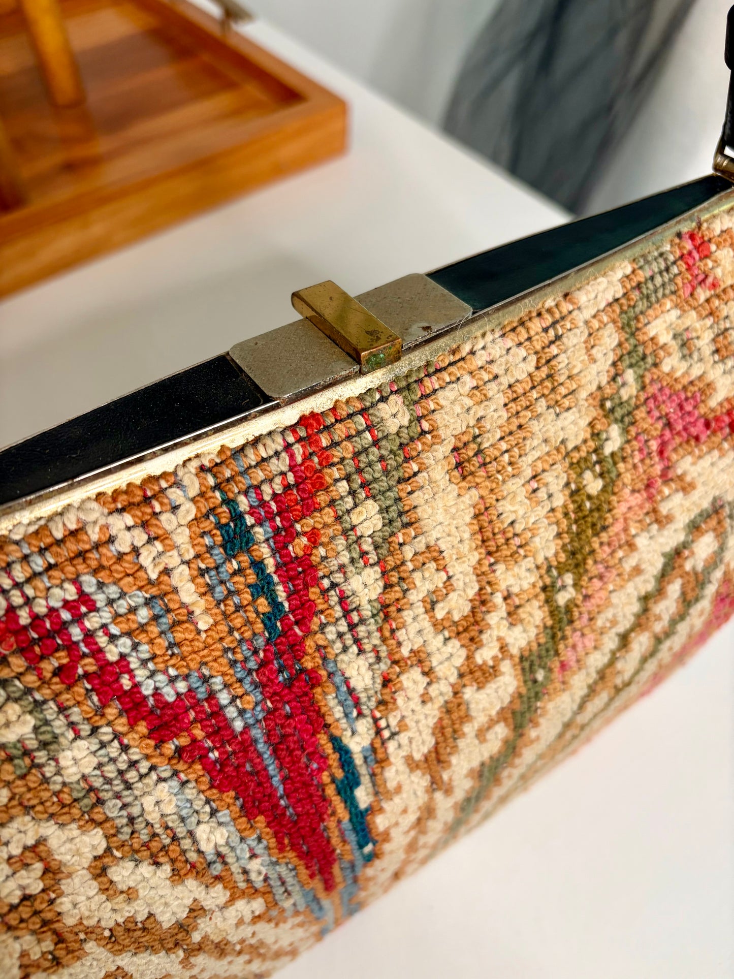 1960s Tapestry Carpet Handbag