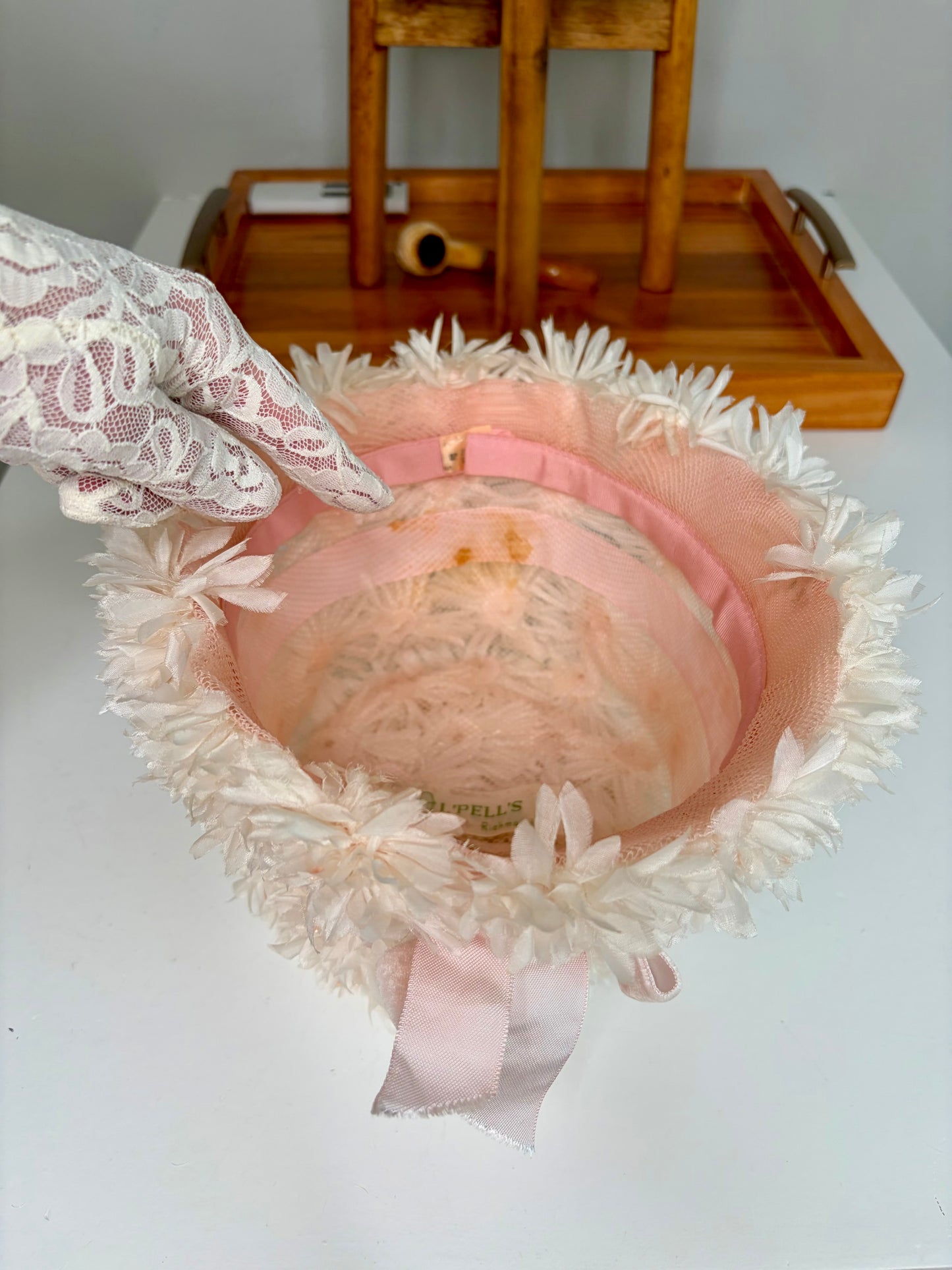 1960s Light Pink Flower Bucket Hat